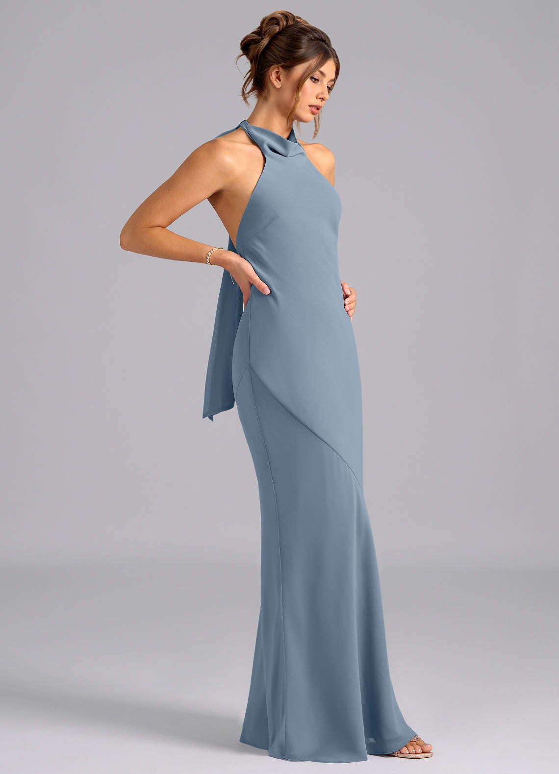 Velli Mermaid Halter Chiffon Bridesmaid Dress