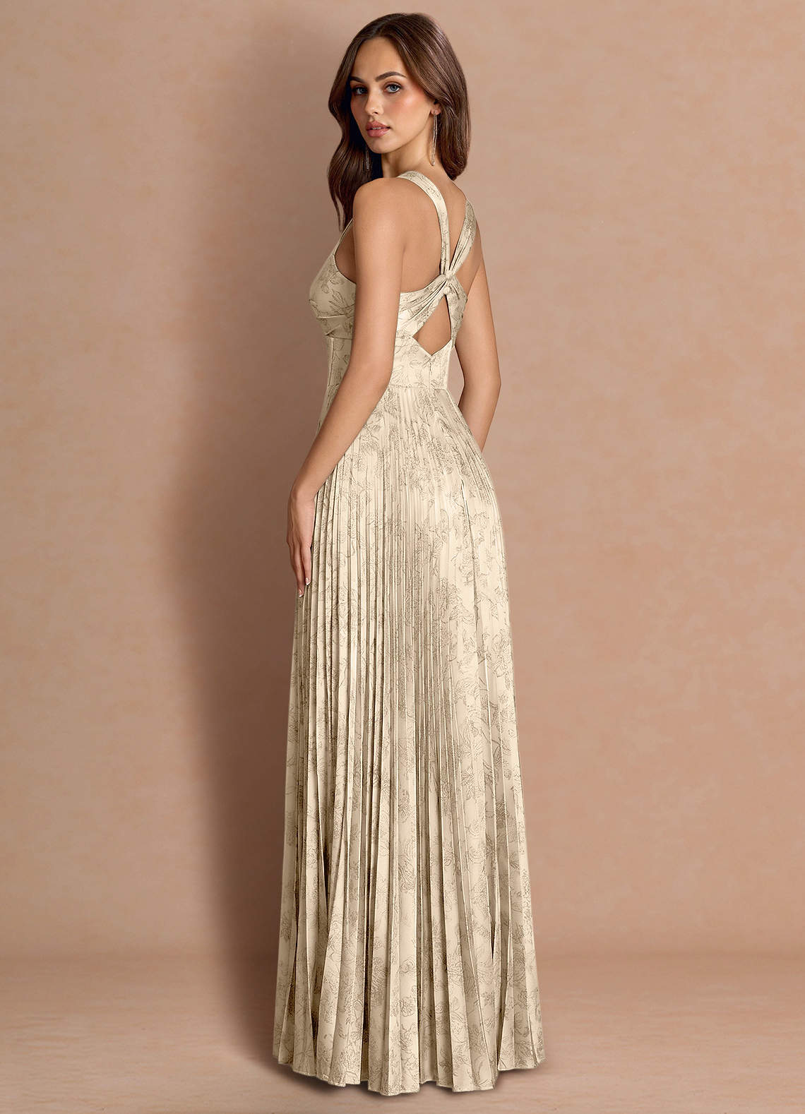 Tatiana A-Line Square-Neck Jacquard Wedding Guest Dress in Ivory