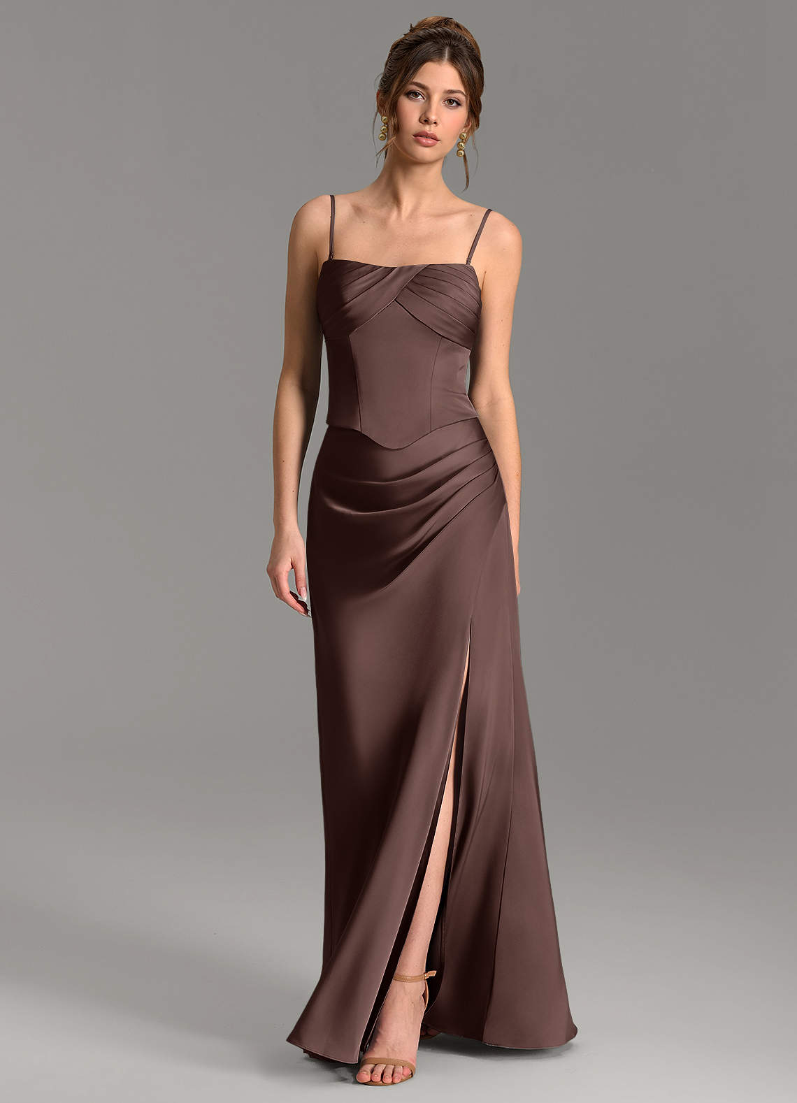 Nicki Sheath Scoop-Neck Stretch Satin Bridesmaid Dress