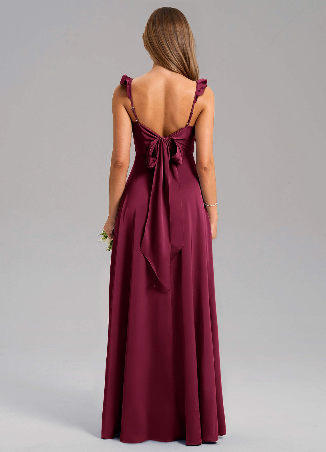 Everett A-Line V-Neck Chiffon Bridesmaid Dress in Burgundy