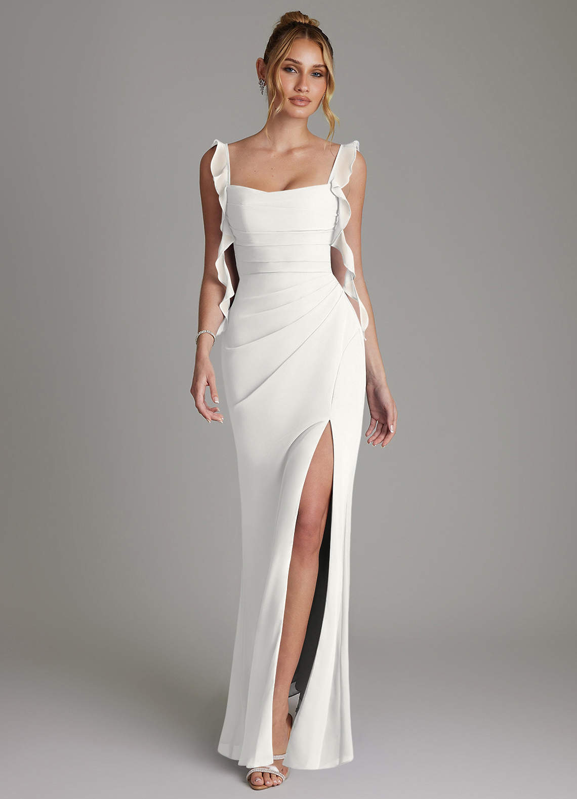 Jessamine Mermaid Sweetheart Chiffon Bridesmaid Dress in white