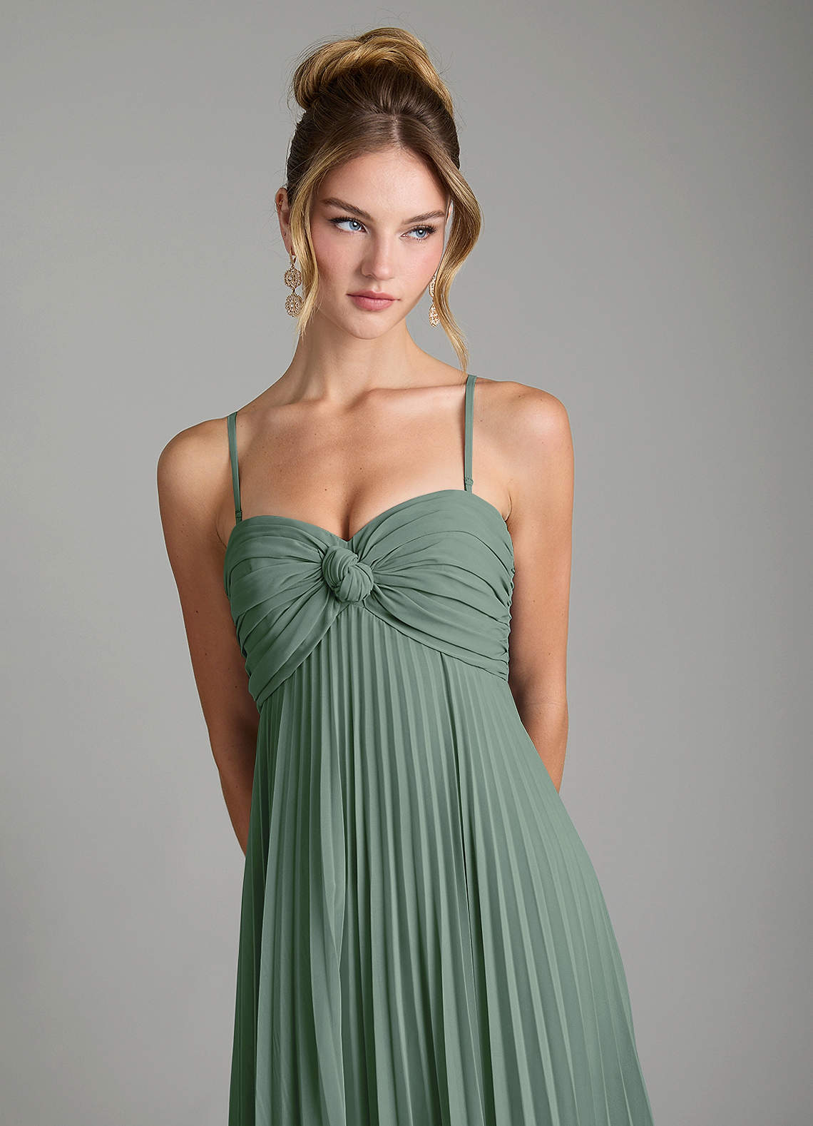 Tempest A-Line Sweetheart Chiffon Bridesmaid Dress in Eucalyptus