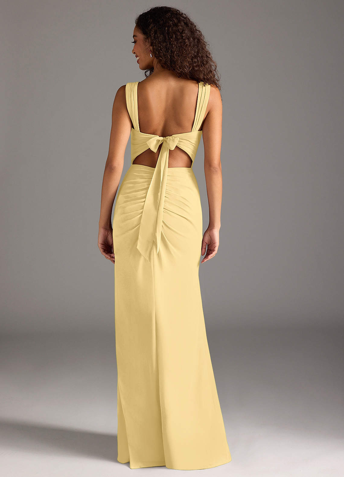 Jesaphine Sheath Square-Neck Chiffon Bridesmaid Dress in Butter