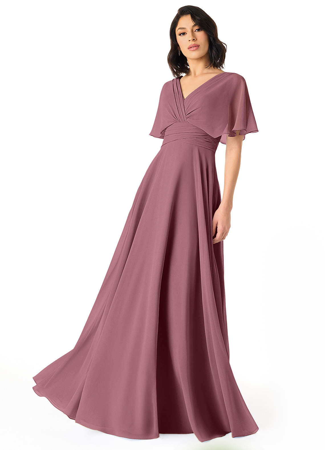 Pamela A-Line V-Neck Chiffon Bridesmaid Dress in Amethyst
