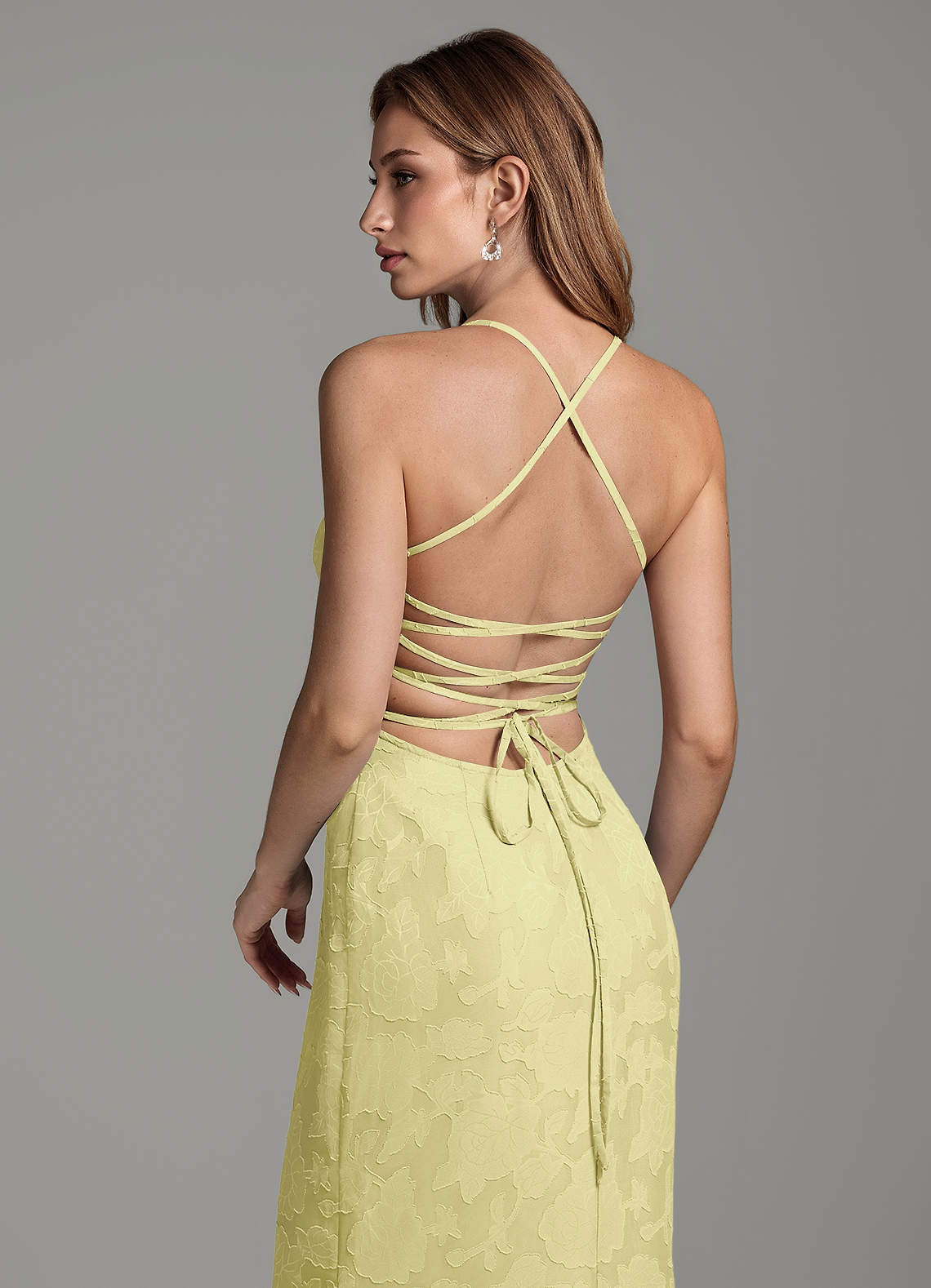 Dara Mermaid Sweetheart Floral Burnout Bridesmaid Dress in Lemon Sorbet