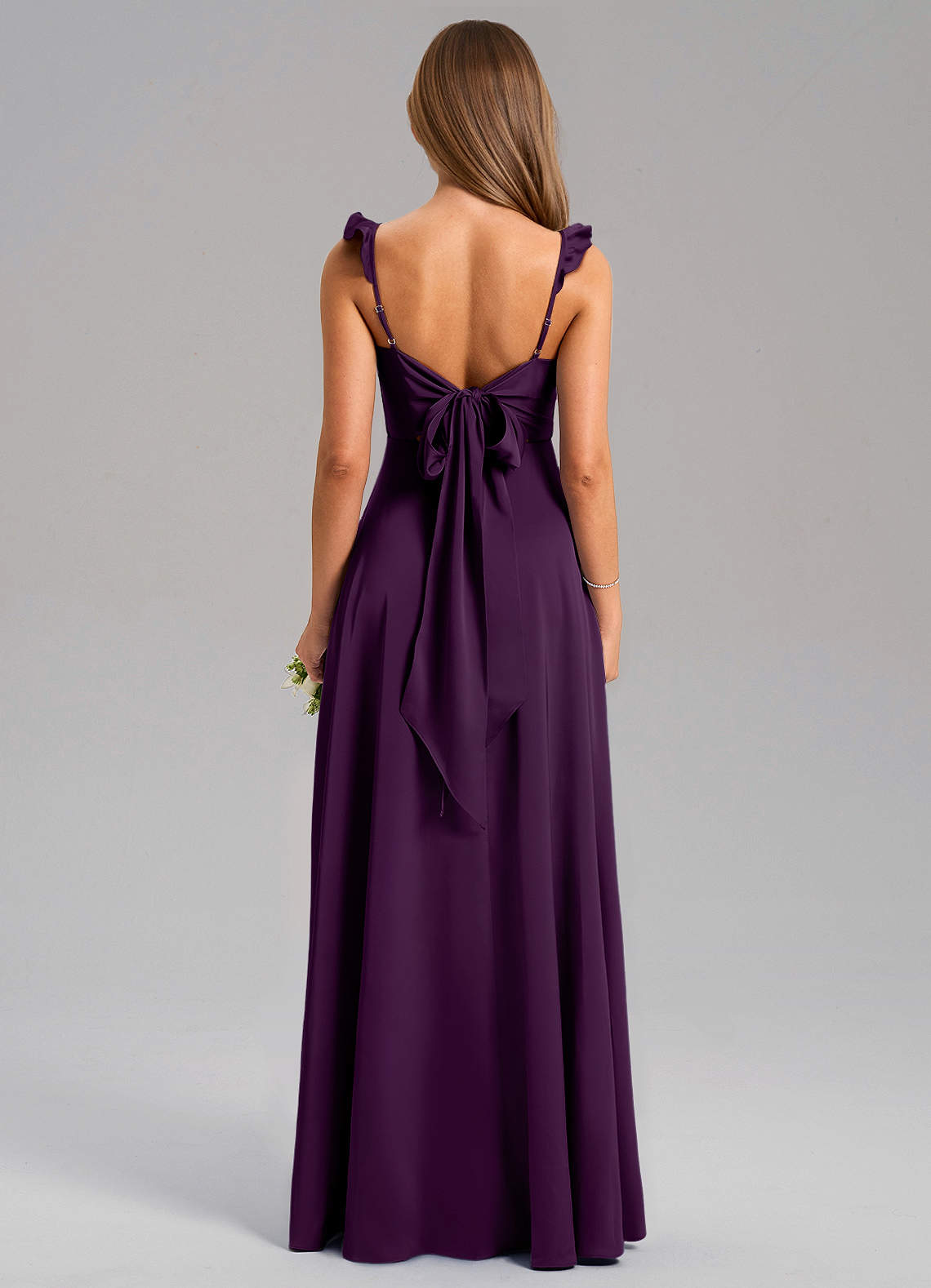 Everett A-Line V-Neck Chiffon Bridesmaid Dress in Grape