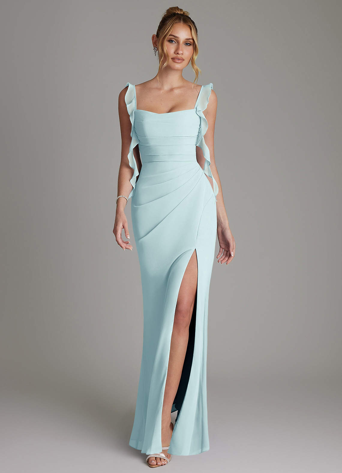 Jessamine Mermaid Sweetheart Chiffon Bridesmaid Dress in Sea Glass