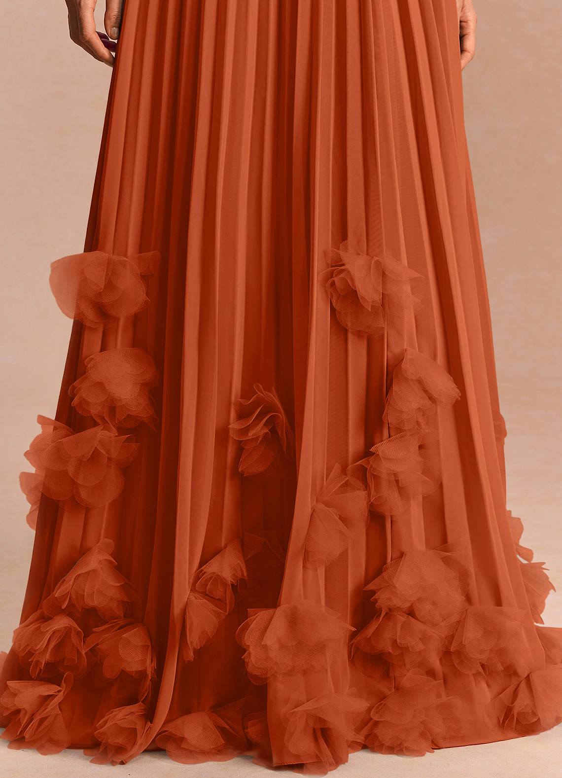 Lucette A-Line Halter Chiffon Evening Dress in Rust