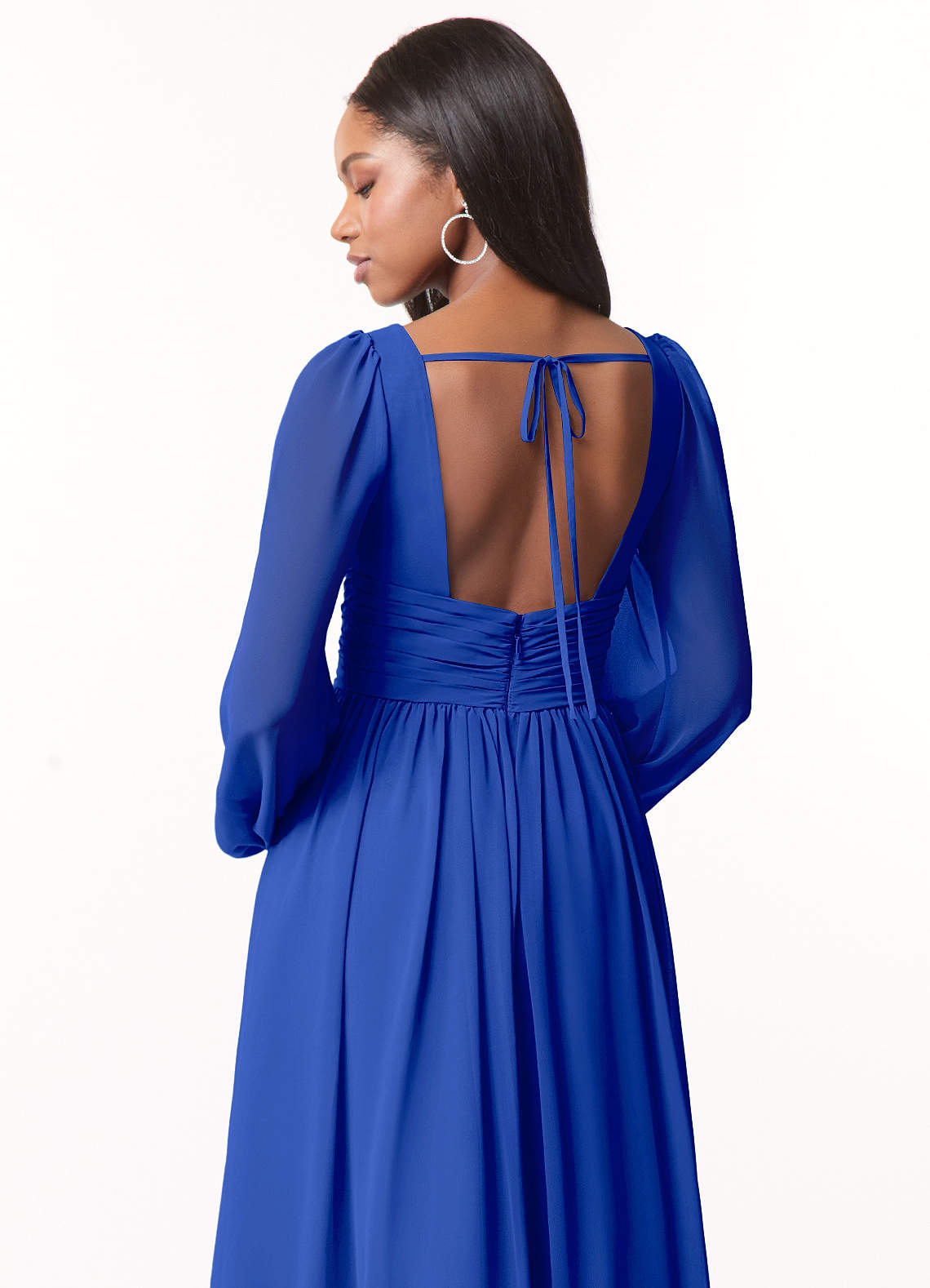 Norah A-Line V-Neck Chiffon Bridesmaid Dress in Royal Blue