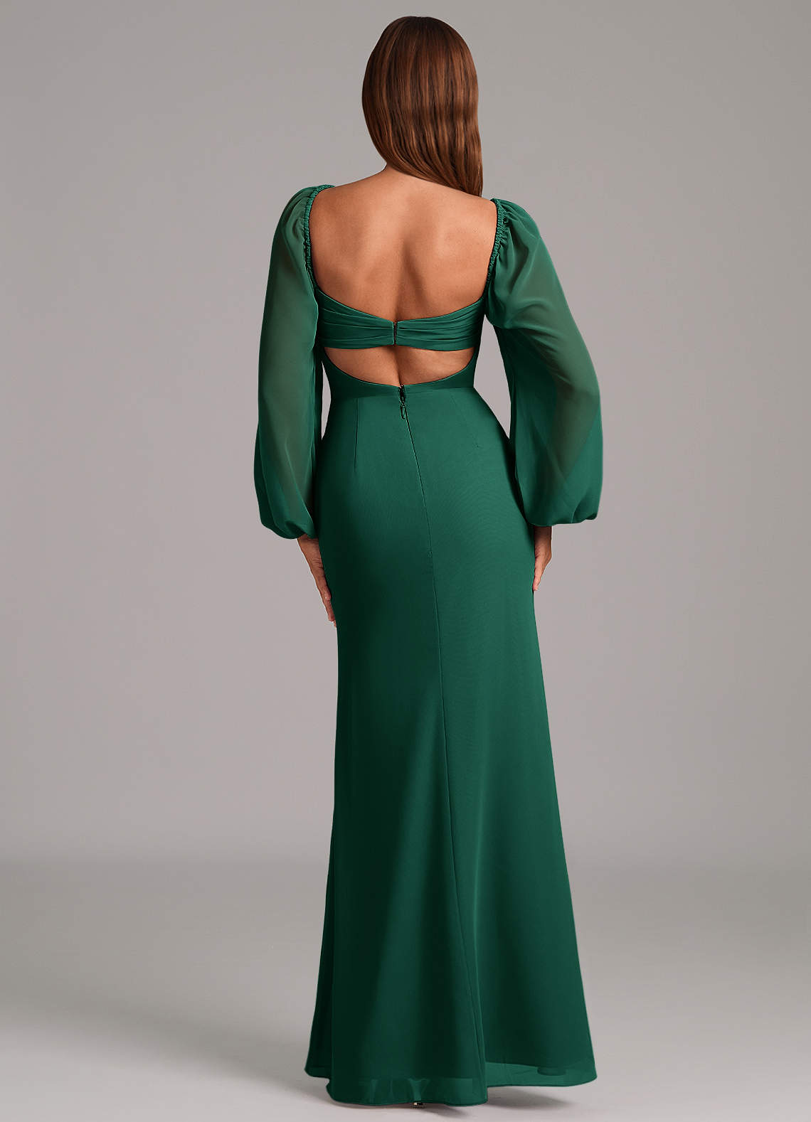 Brixley Mermaid Sweetheart Chiffon Bridesmaid Dress in Emerald