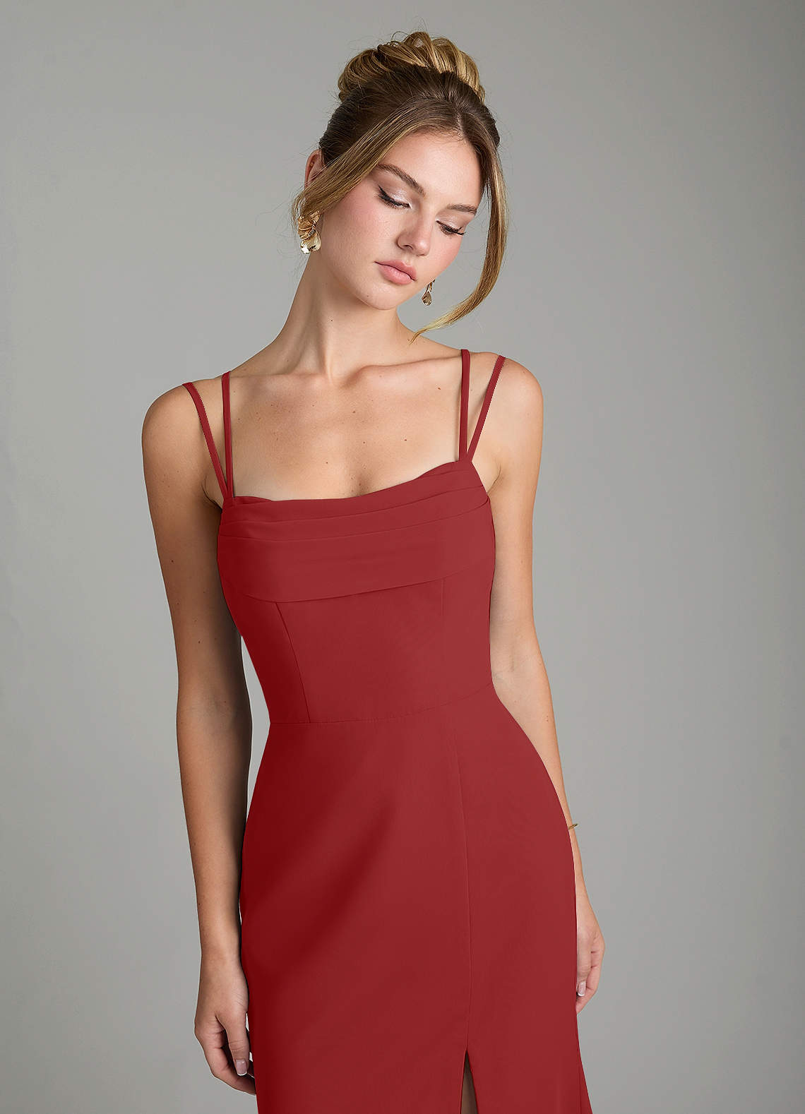 Egypt Sheath Sweetheart Chiffon Bridesmaid Dress in Rust