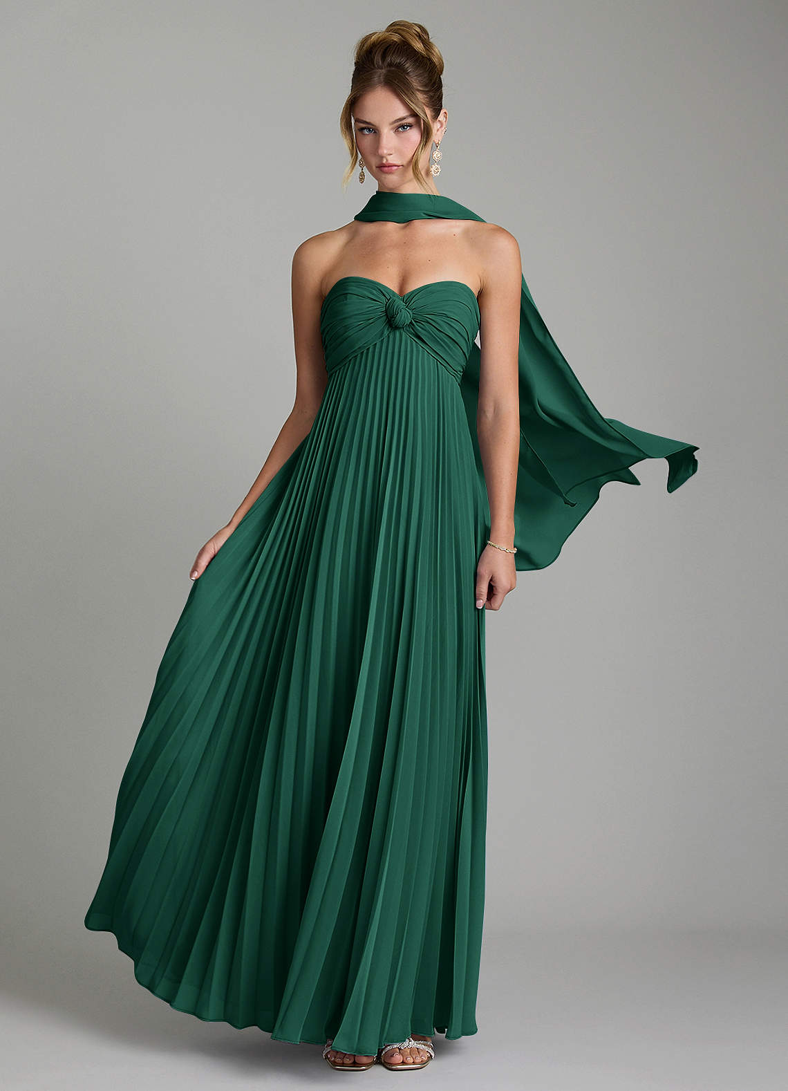 Tempest A-Line Sweetheart Chiffon Bridesmaid Dress in Emerald