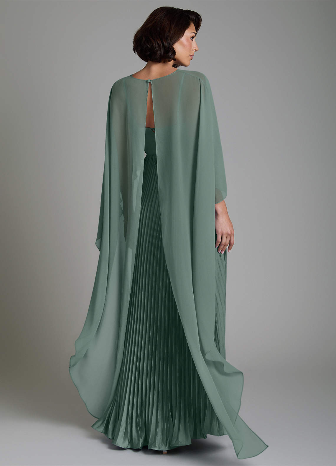 Micah A-Line Sweetheart Stretch Satin and Chiffon Bridesmaid Dress in Sea Moss