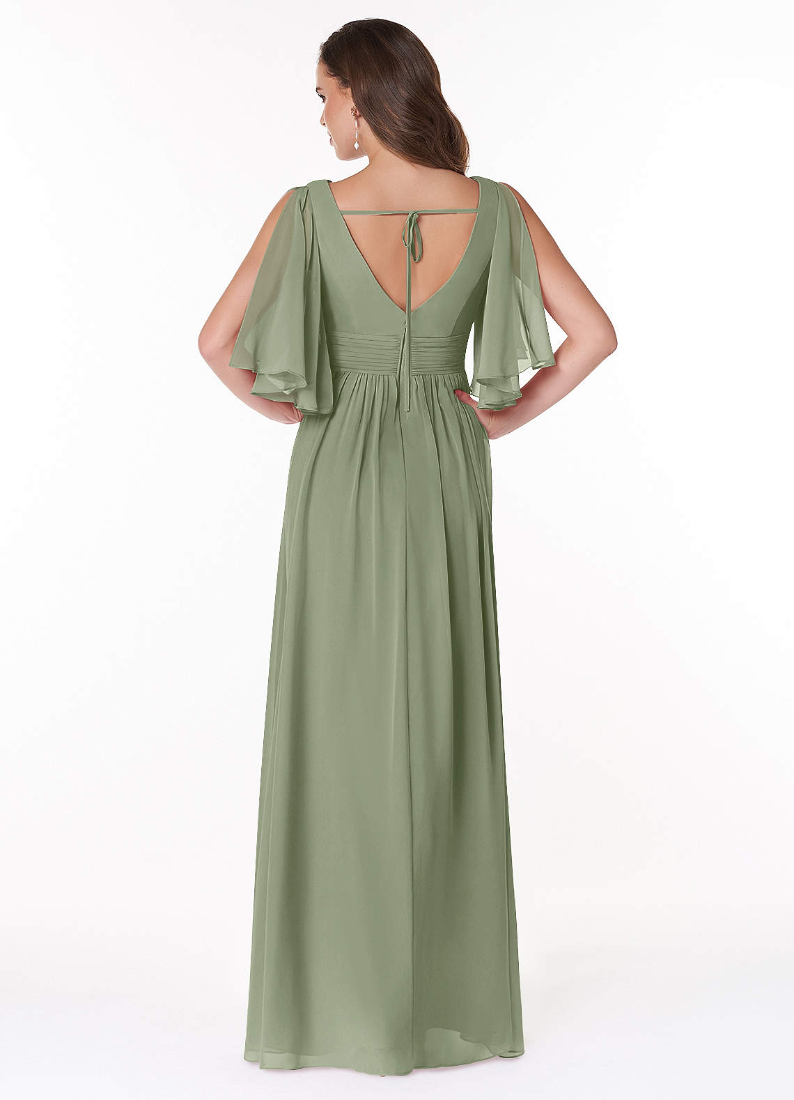 Temeka A-Line V-Neck Chiffon Bridesmaid Dress in Pistachio