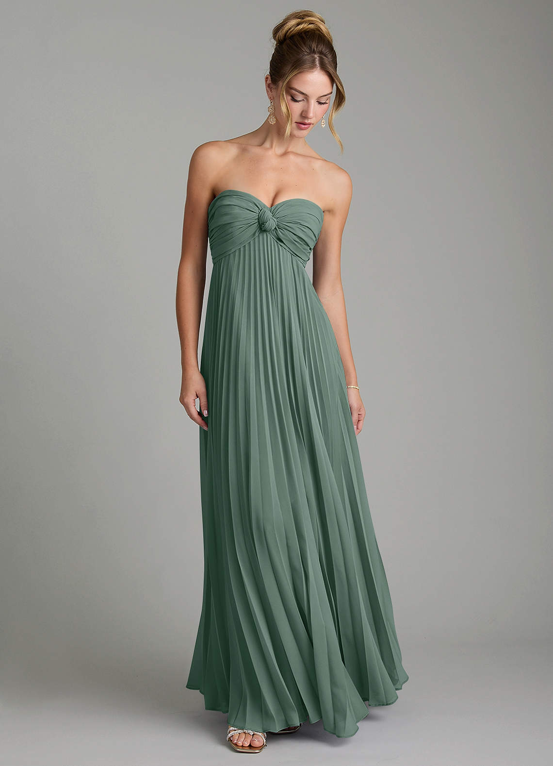 Tempest A-Line Sweetheart Chiffon Bridesmaid Dress in Sea Moss