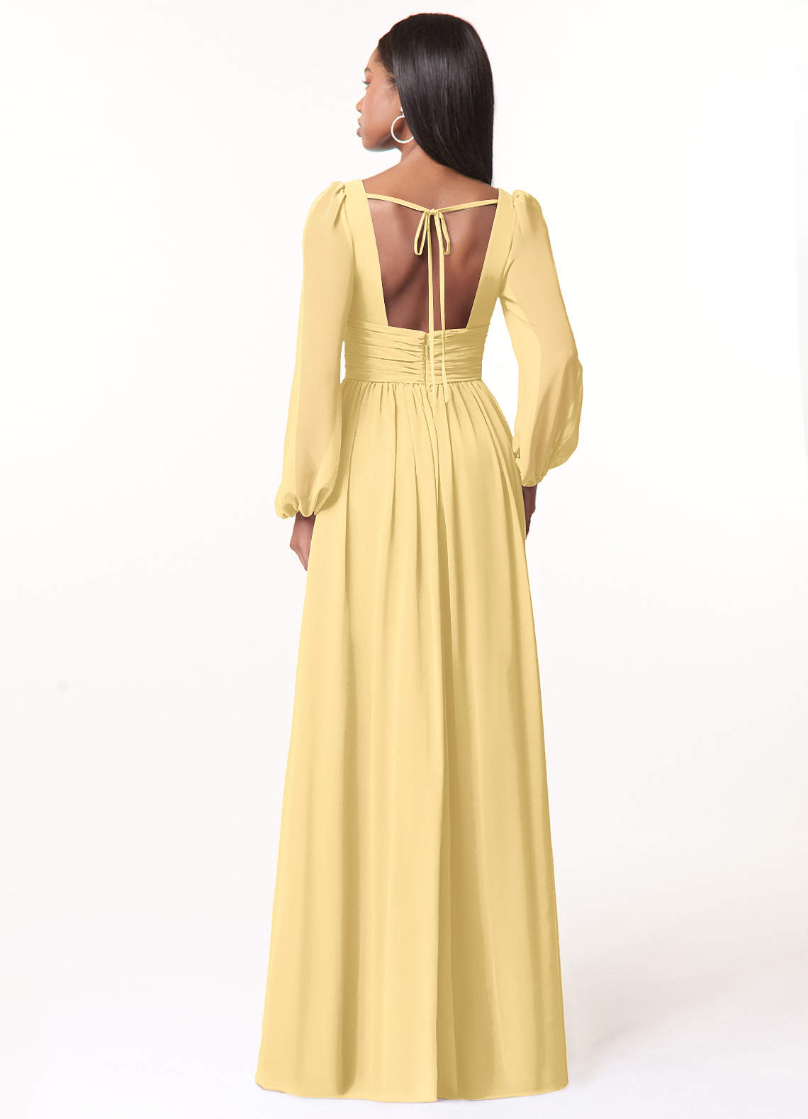Norah A-Line V-Neck Chiffon Bridesmaid Dress in Butter