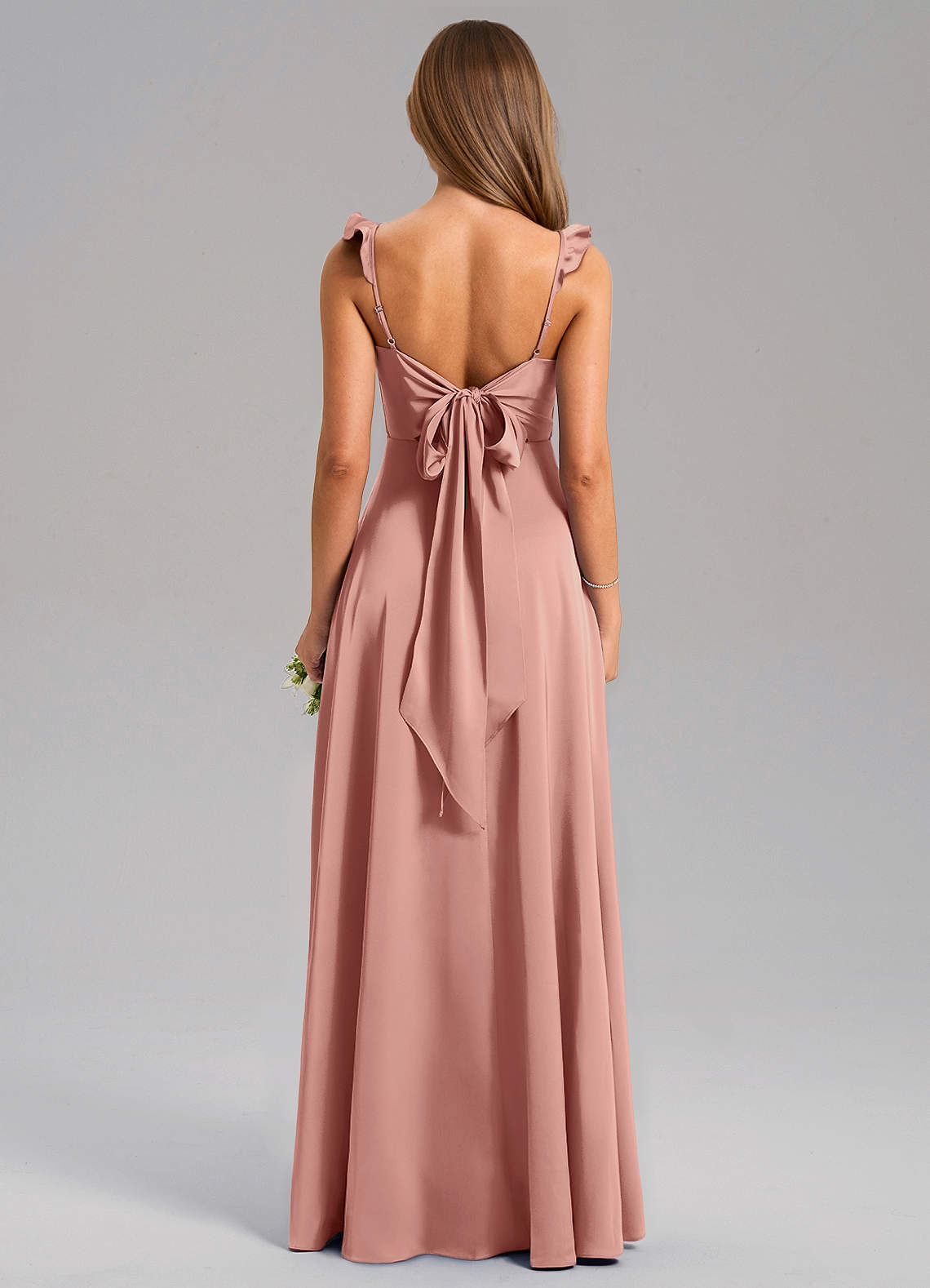 Everett A-Line V-Neck Chiffon Bridesmaid Dress in Rosette