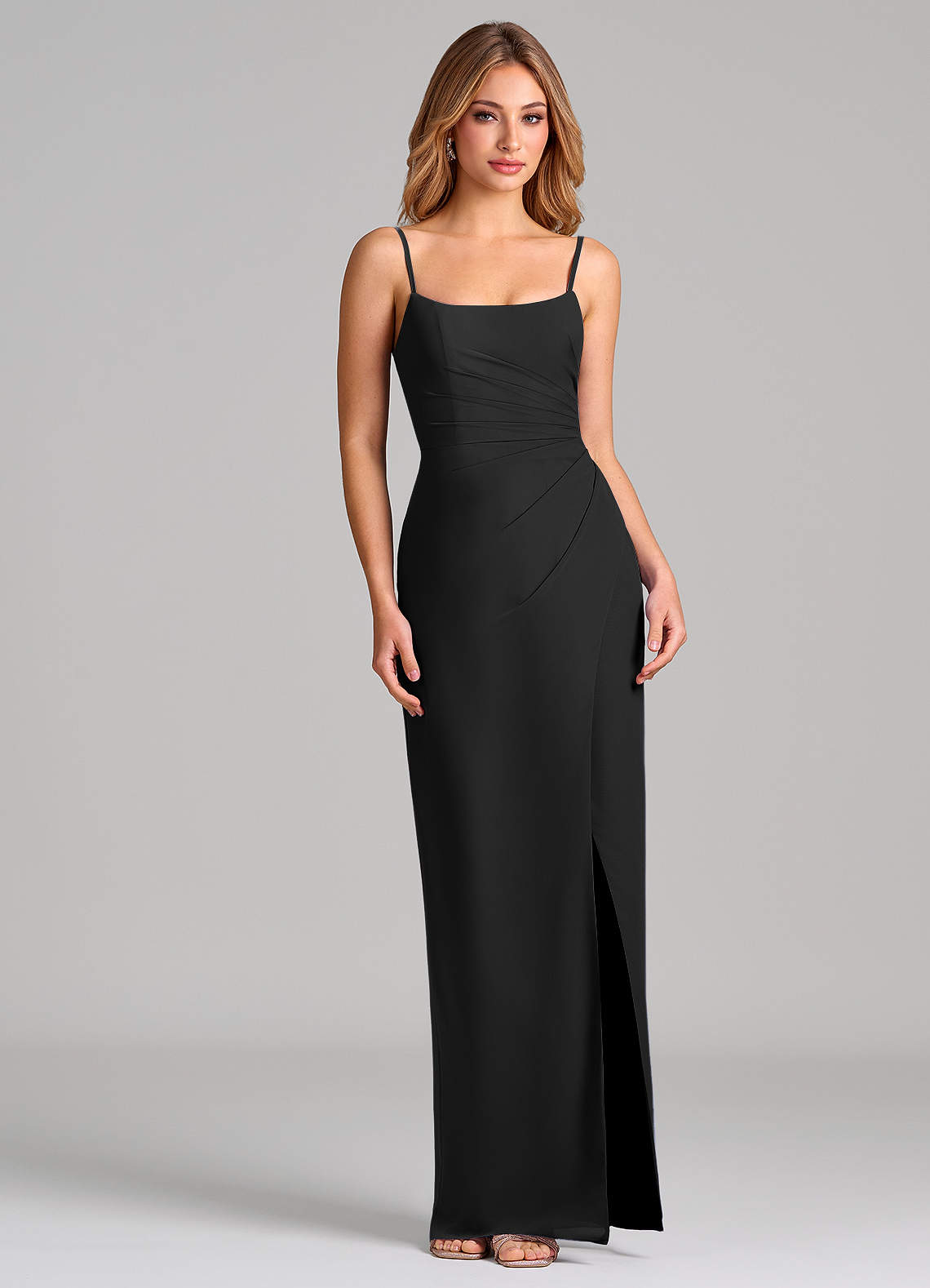 Calandra Sheath Scoop-Neck Chiffon Bridesmaid Dress