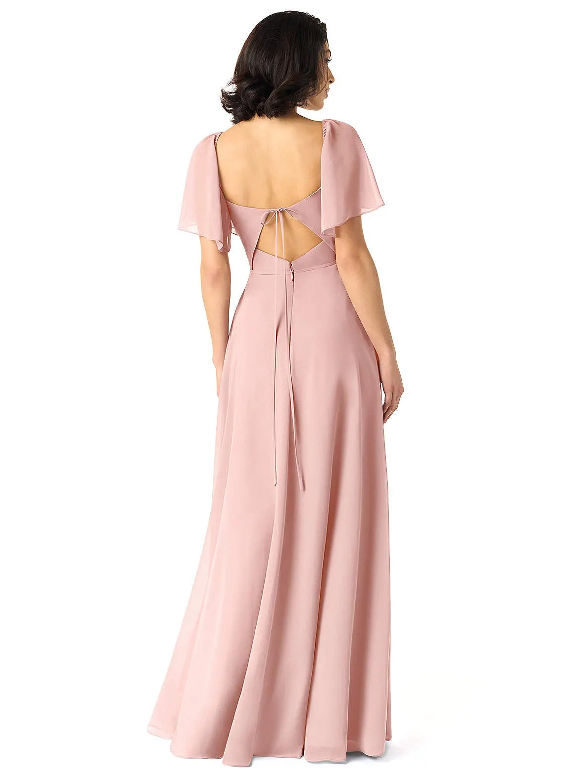Chloe A-Line Sweetheart Chiffon Bridesmaid Dress in Powder Pink