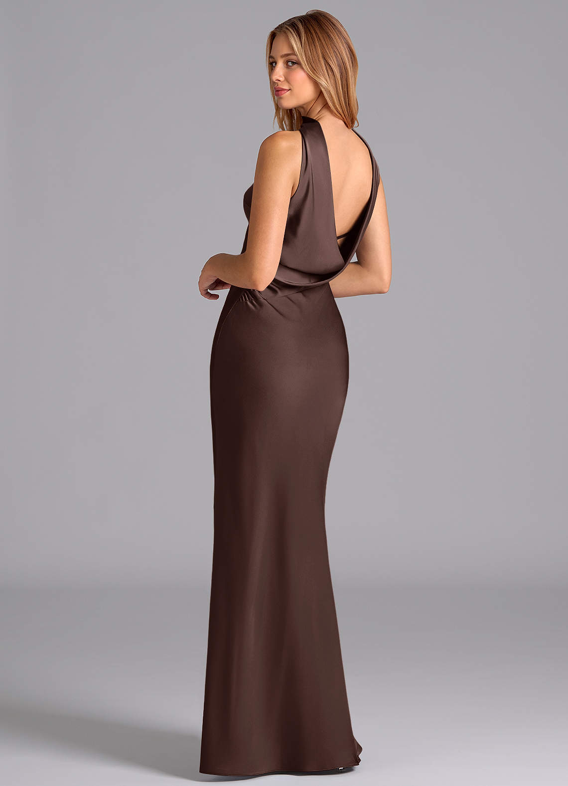 Lusinda Mermaid Strapless Stretch Satin Bridesmaid Dress in Ganache