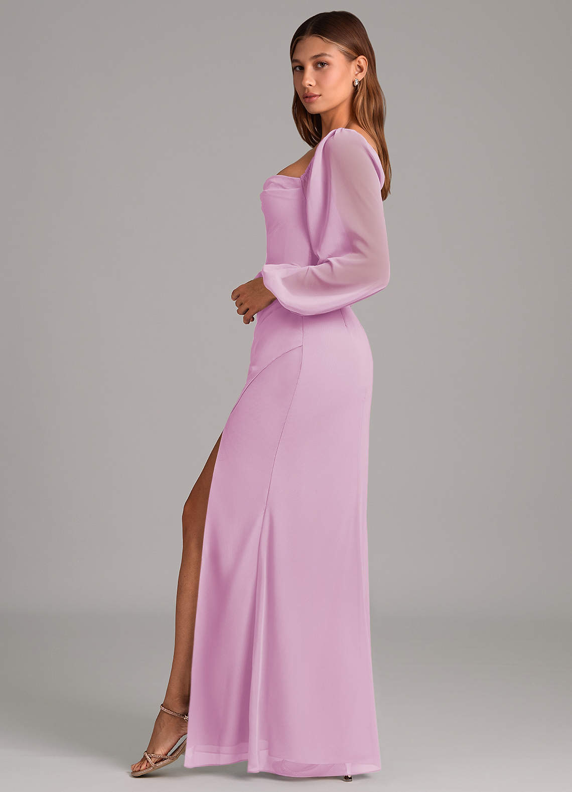 Brixley Mermaid Sweetheart Chiffon Bridesmaid Dress in candy pink