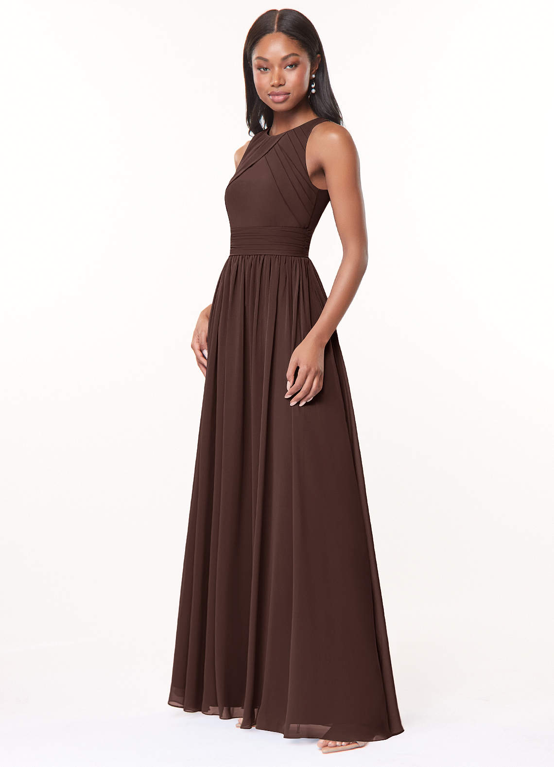 Harper A-Line Scoop-Neck Chiffon Bridesmaid Dress in Ganache