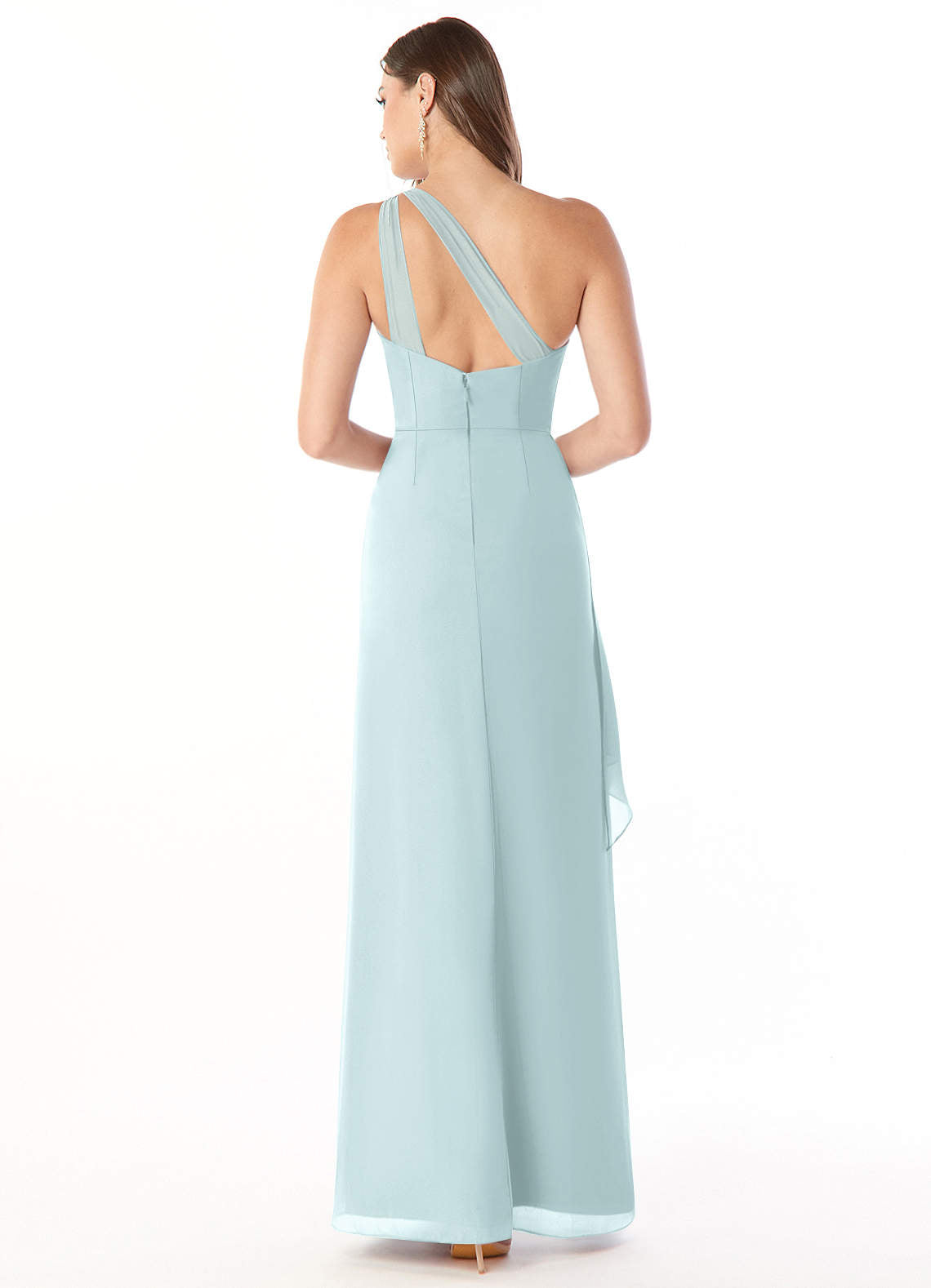 Maive Sheath One-Shoulder Chiffon Bridesmaid Dress in Mist