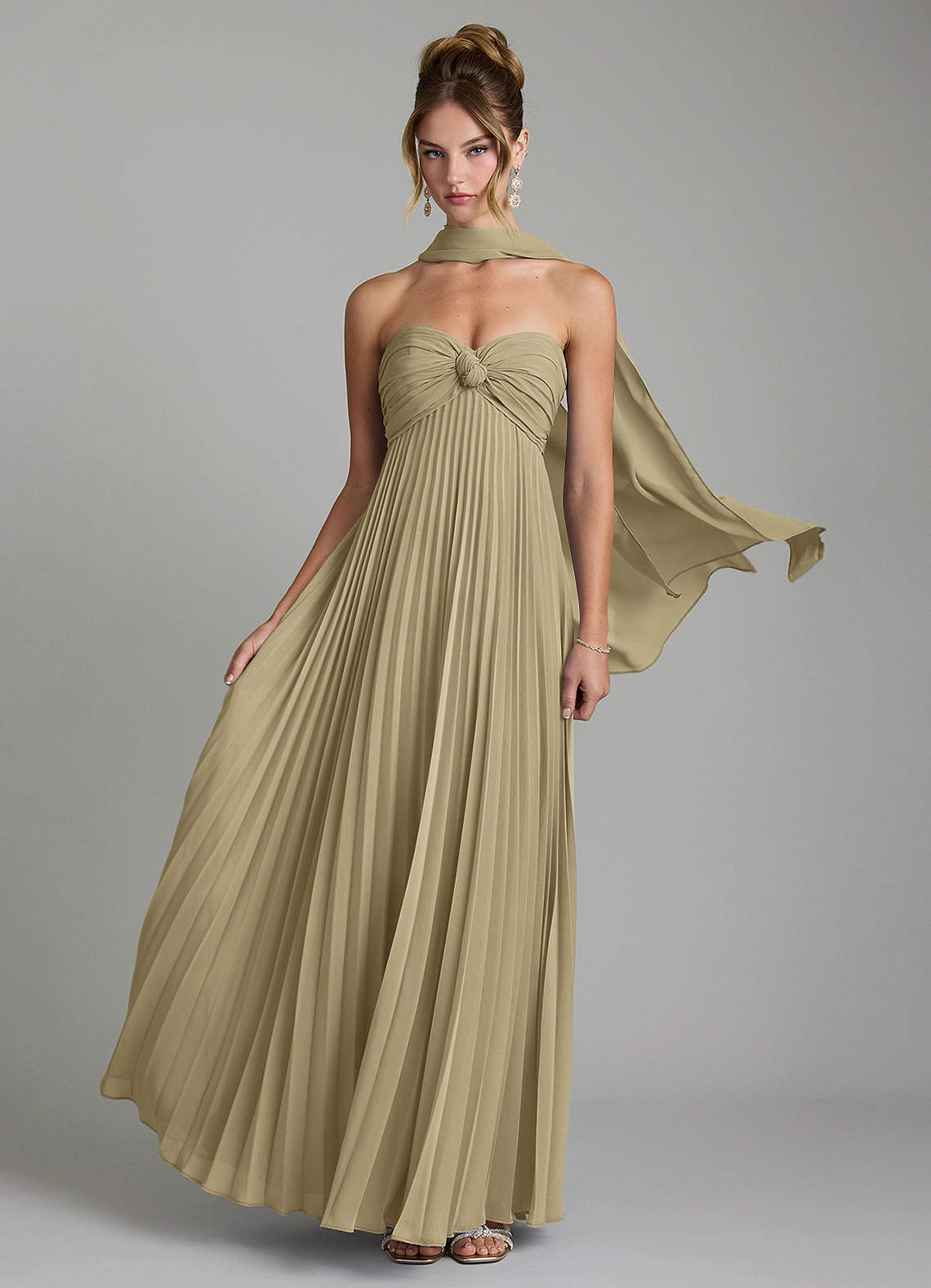 Tempest A-Line Sweetheart Chiffon Bridesmaid Dress in Moss Green