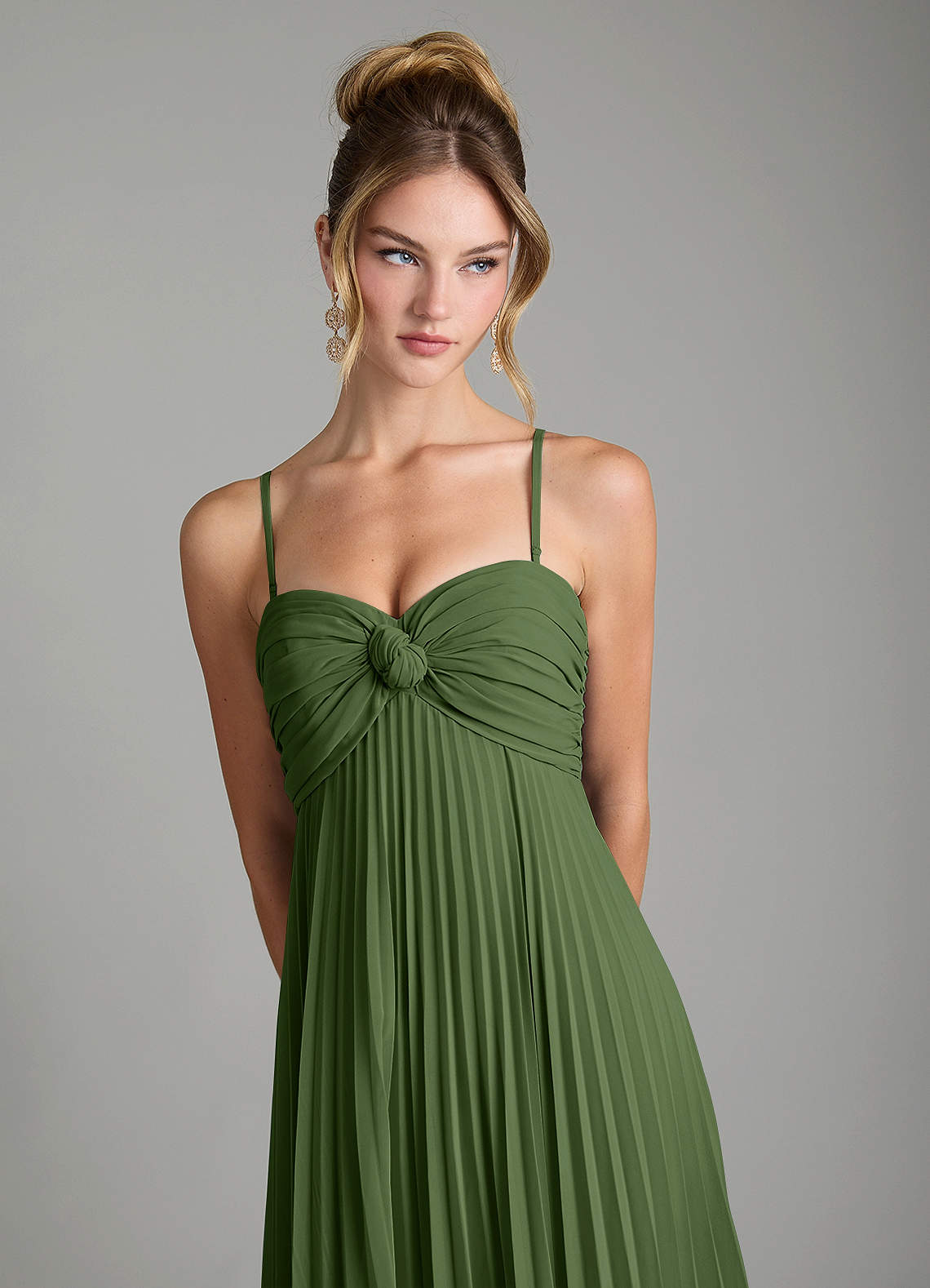 Tempest A-Line Sweetheart Chiffon Bridesmaid Dress in Olive