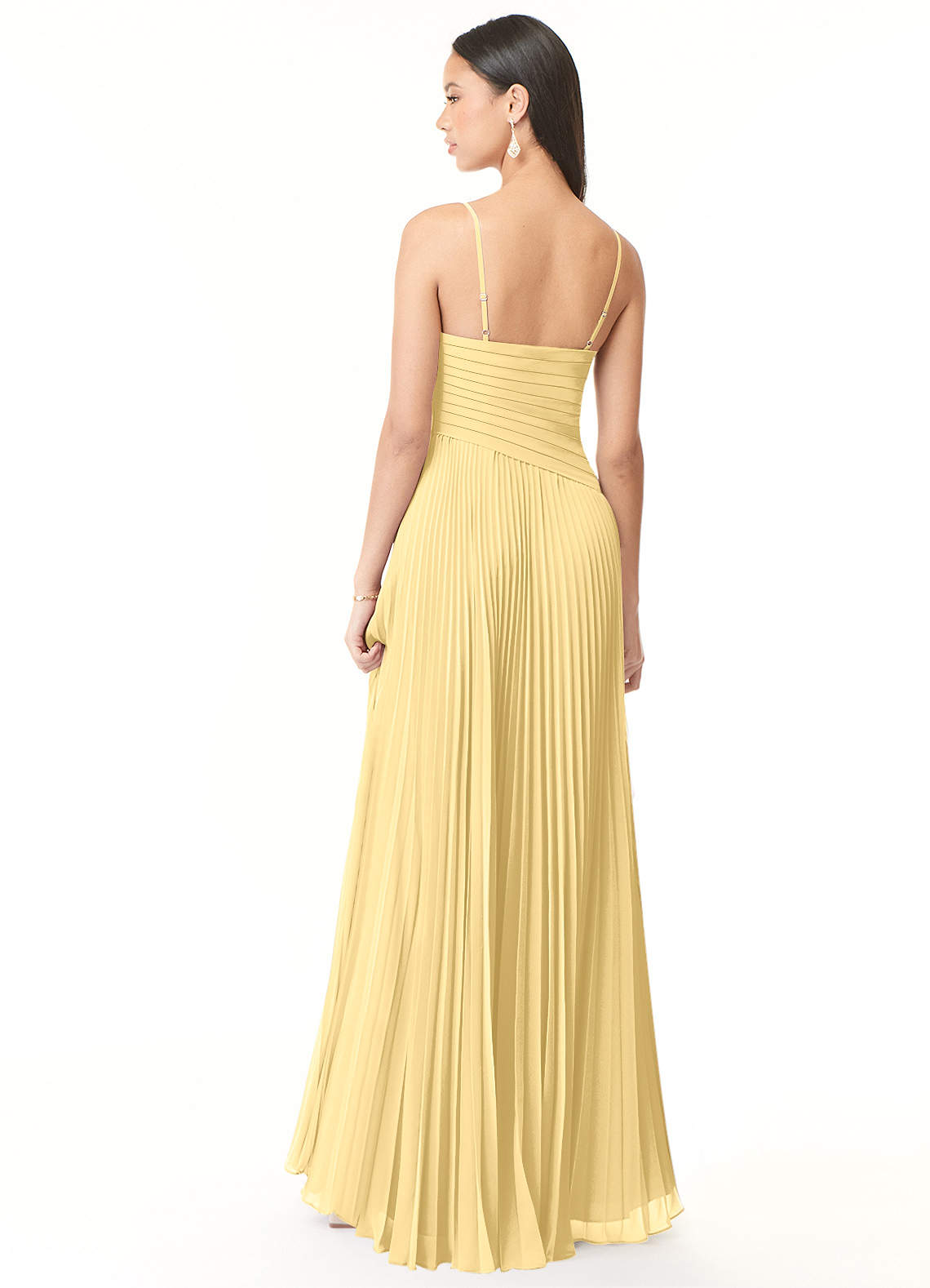 Vini A-Line V-Neck Chiffon Bridesmaid Dress in Butter