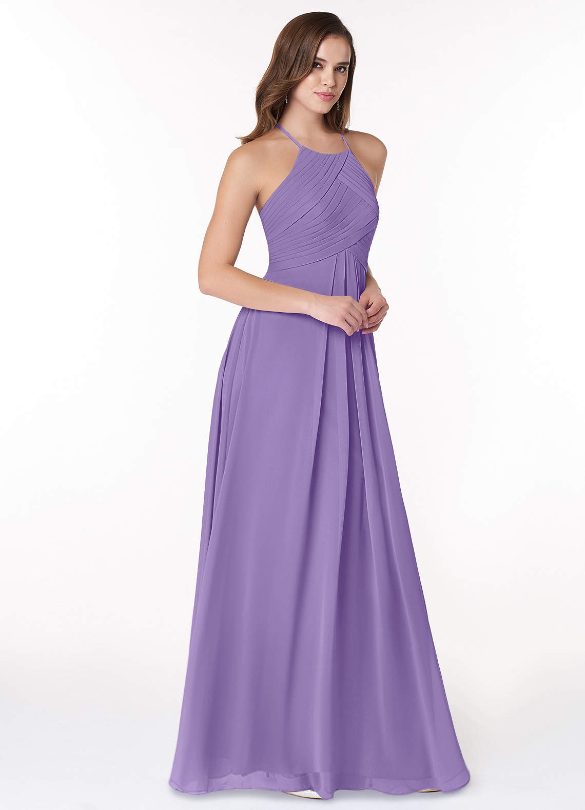 Ginger A-Line Halter Chiffon Bridesmaid Dress in Tahiti