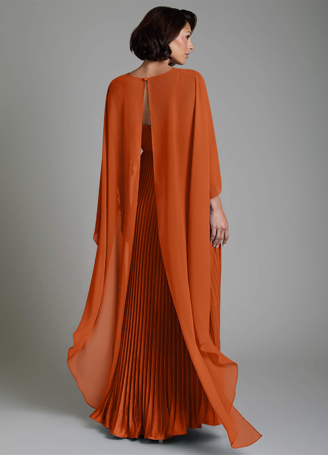 Micah A-Line Sweetheart Stretch Satin and Chiffon Bridesmaid Dress in Burnt Orange