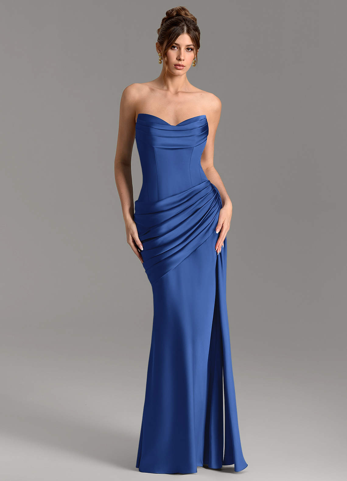 Zorah Mermaid Sweetheart Stretch Satin Bridesmaid Dress in Royal Blue