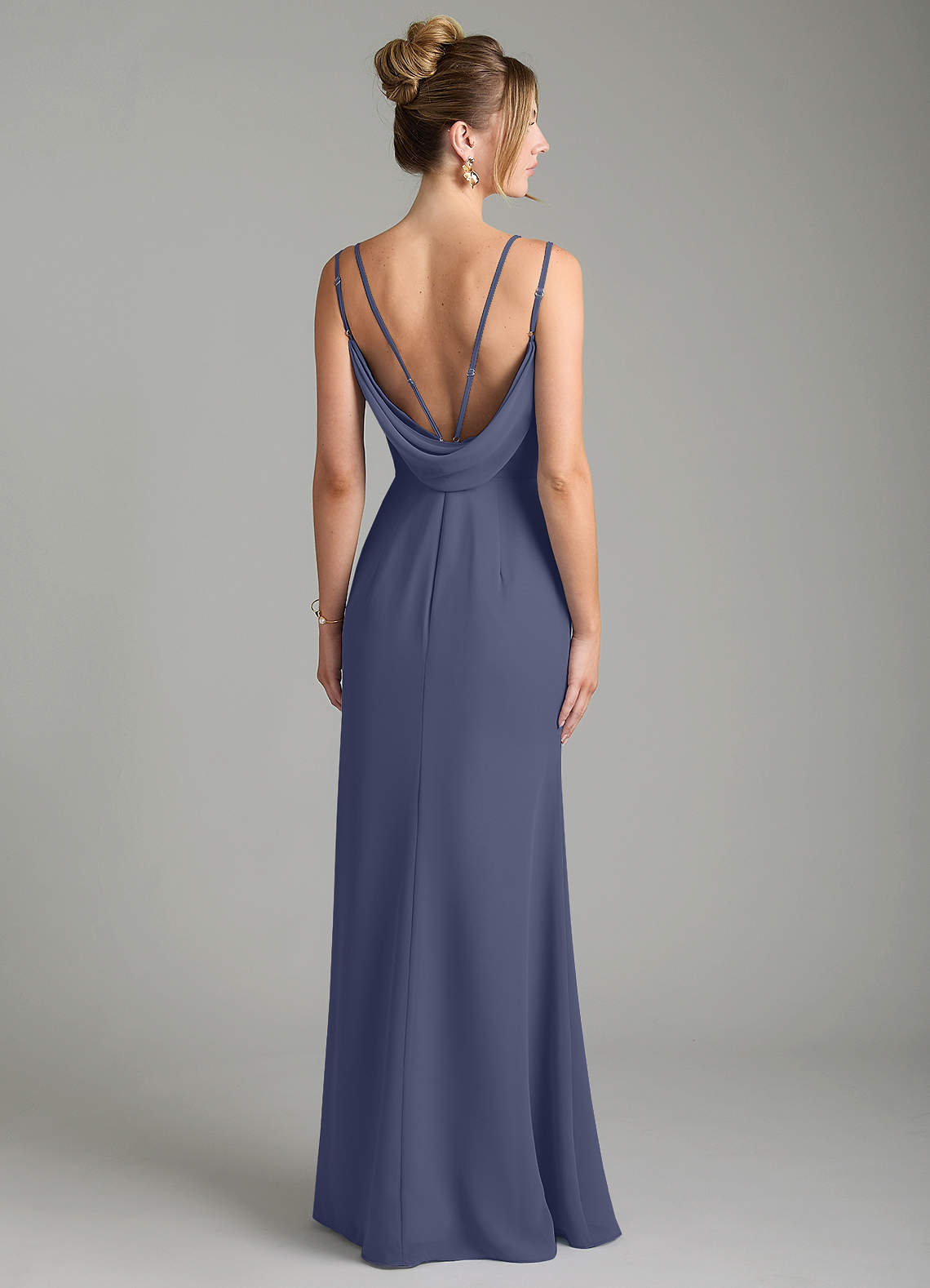 Egypt Sheath Sweetheart Chiffon Bridesmaid Dress in Stormy