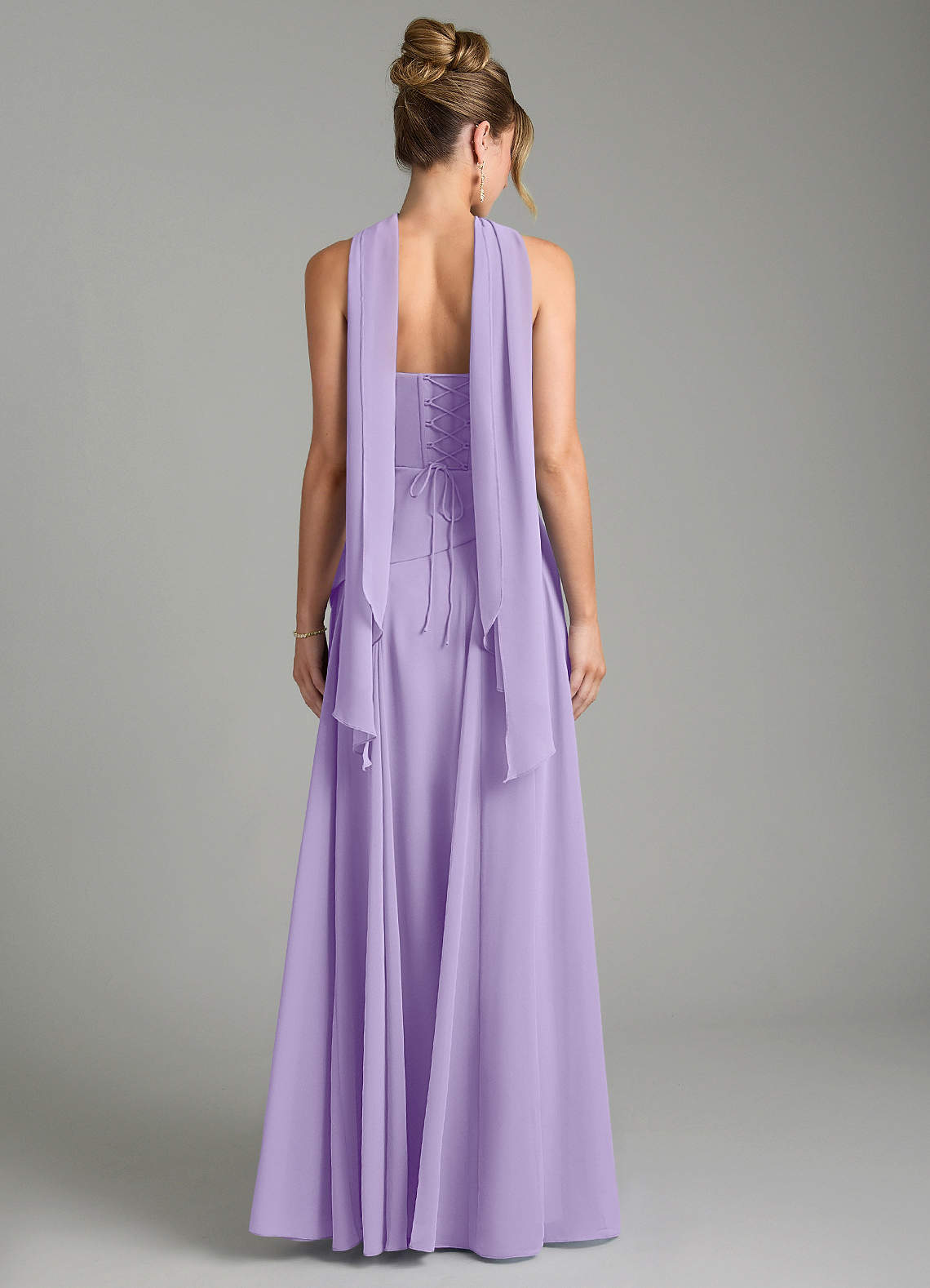 Gabriela A-Line Cowl-Neck Chiffon Bridesmaid Dress in Lilac