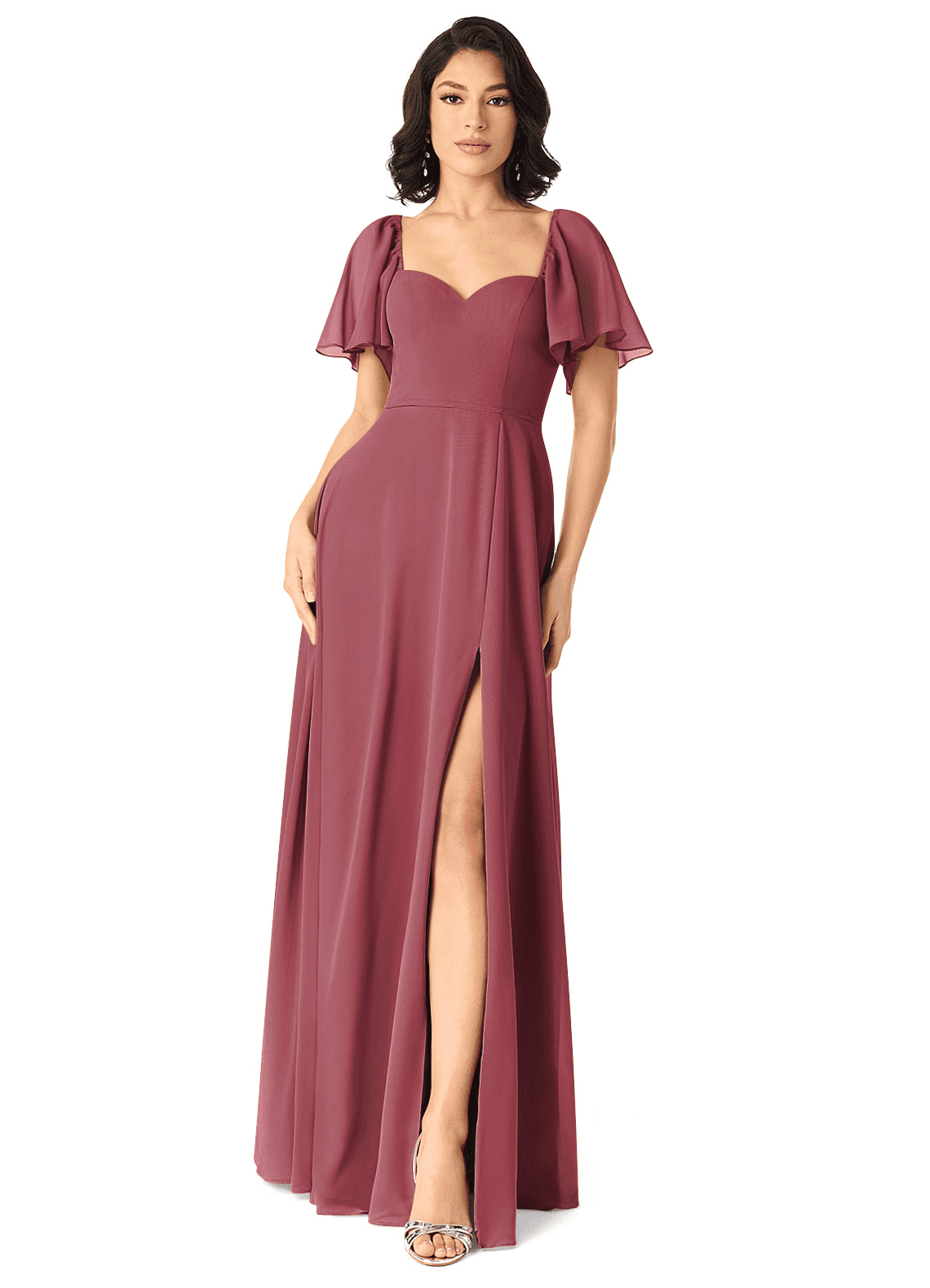Chloe A-Line Sweetheart Chiffon Bridesmaid Dress in Merlot