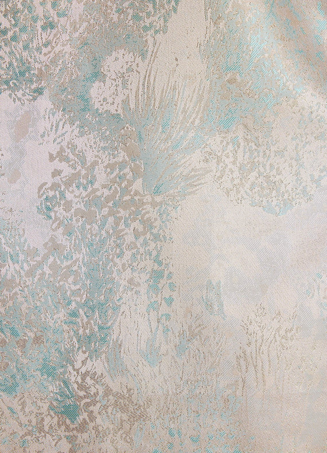 Alanis A-Line Strapless Brocade Evening Dress in Mint Pearl