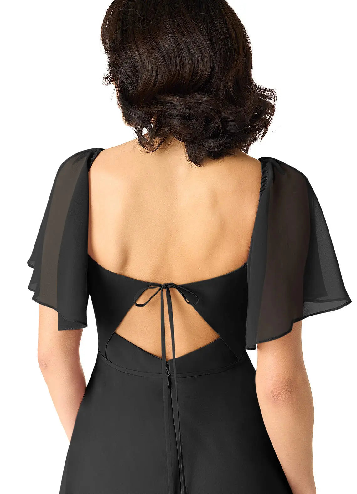 Chloe A-Line Sweetheart Chiffon Bridesmaid Dress in black