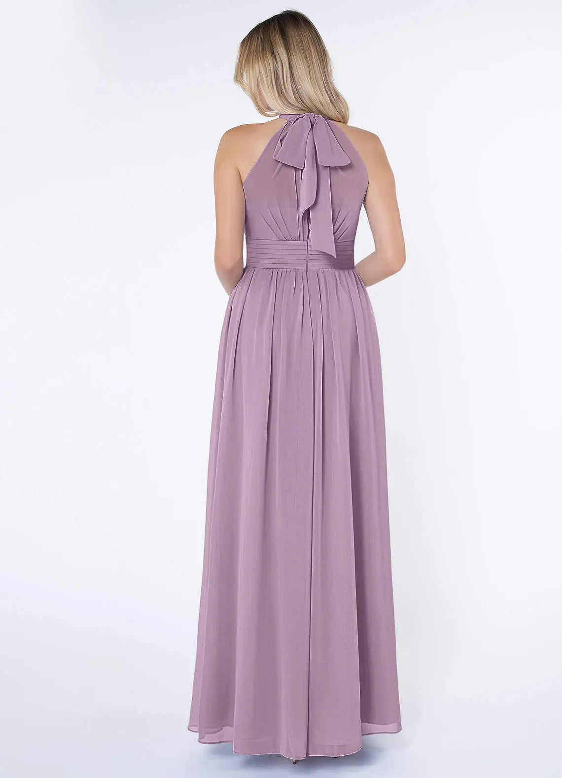 Iman A-Line Halter Chiffon Bridesmaid Dress in Wisteria