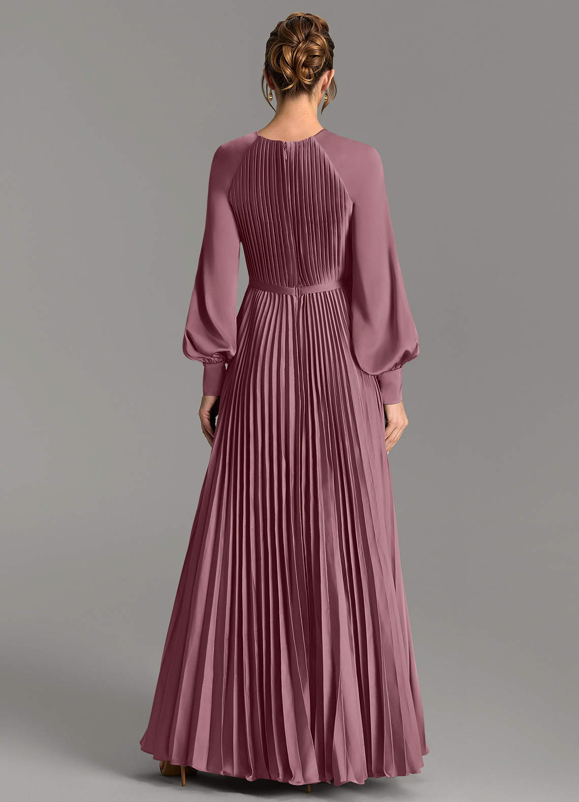 Grayson A-Line Scoop-Neck Stretch Satin Bridesmaid Dress in Amethyst