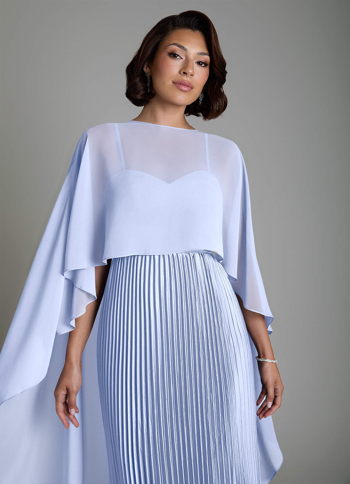 Micah A-Line Sweetheart Stretch Satin and Chiffon Bridesmaid Dress in Ice