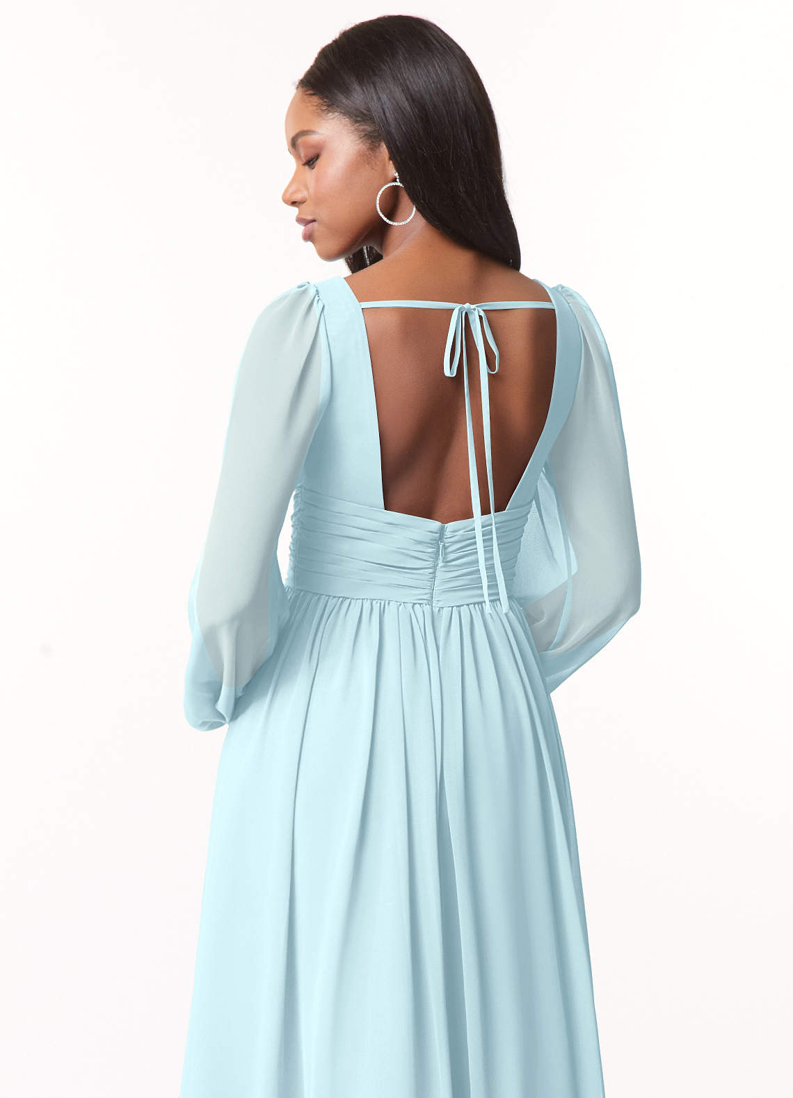Norah A-Line V-Neck Chiffon Bridesmaid Dress in Cloud Blue