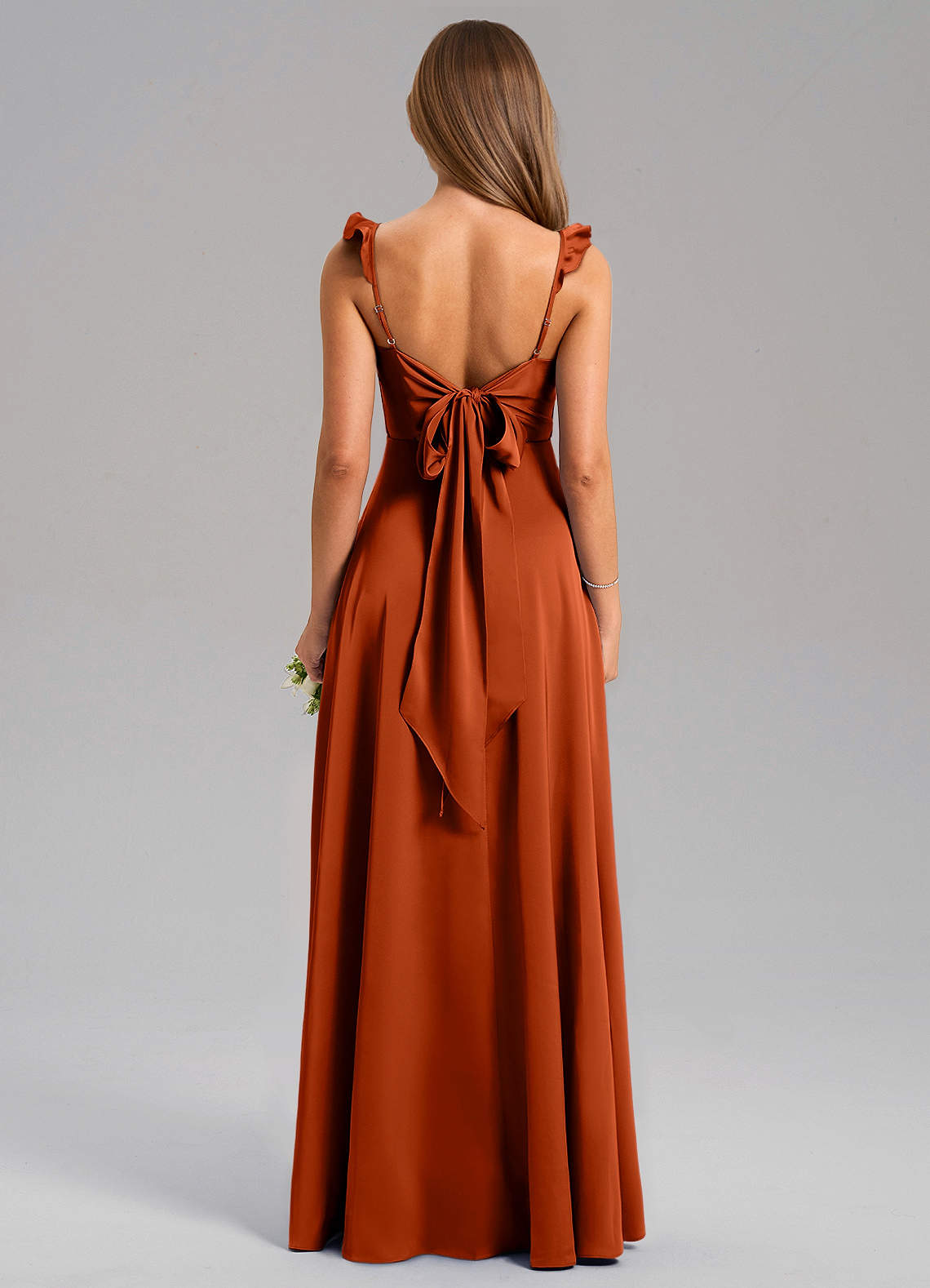 Everett A-Line V-Neck Chiffon Bridesmaid Dress in Paprika