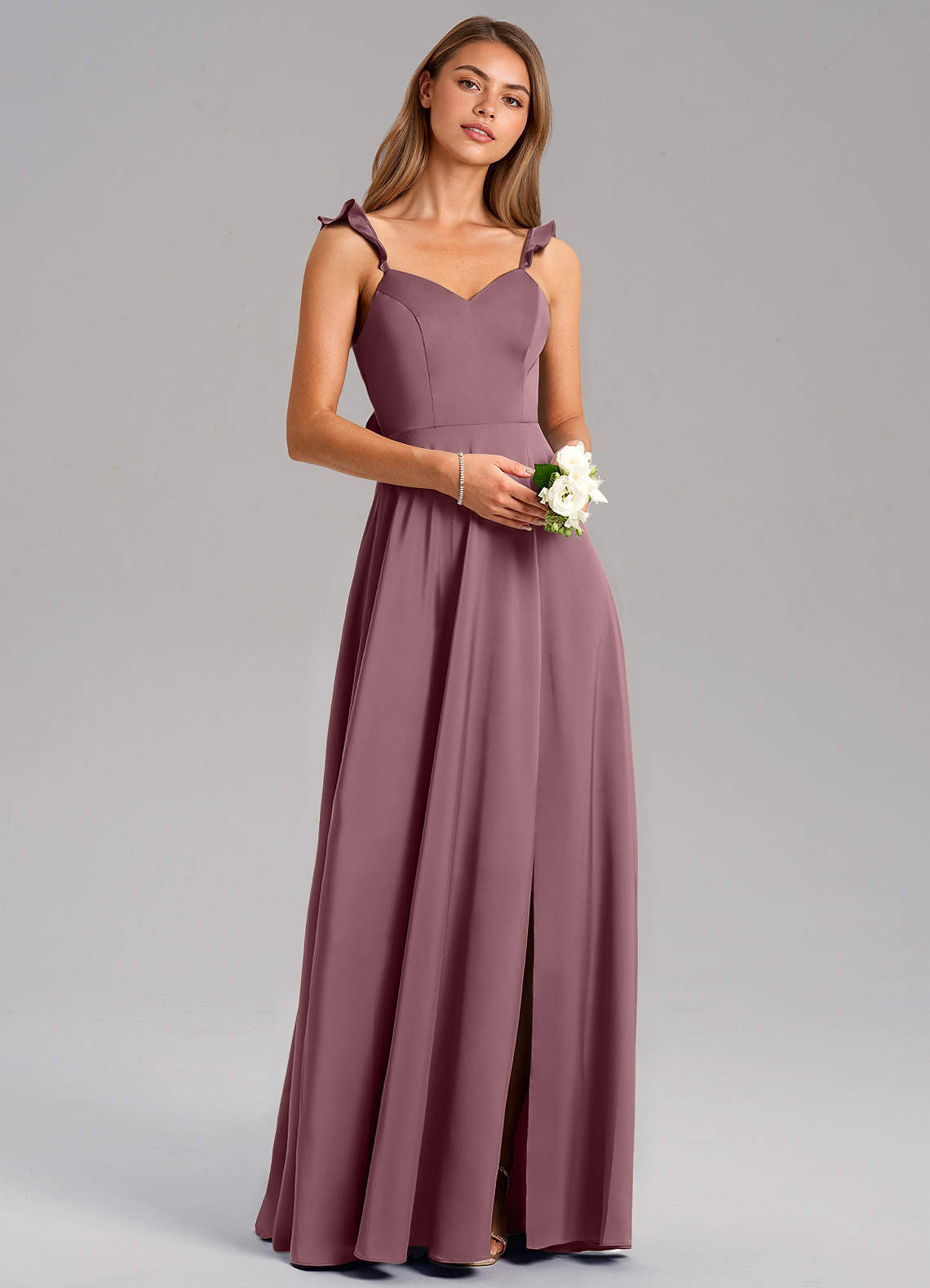 Everett A-Line V-Neck Chiffon Bridesmaid Dress in Amethyst