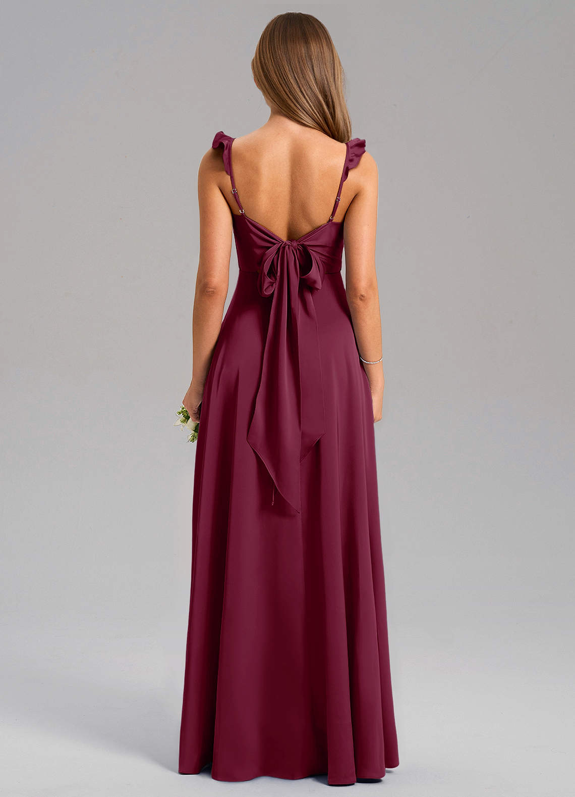 Everett A-Line V-Neck Chiffon Bridesmaid Dress in Mulberry