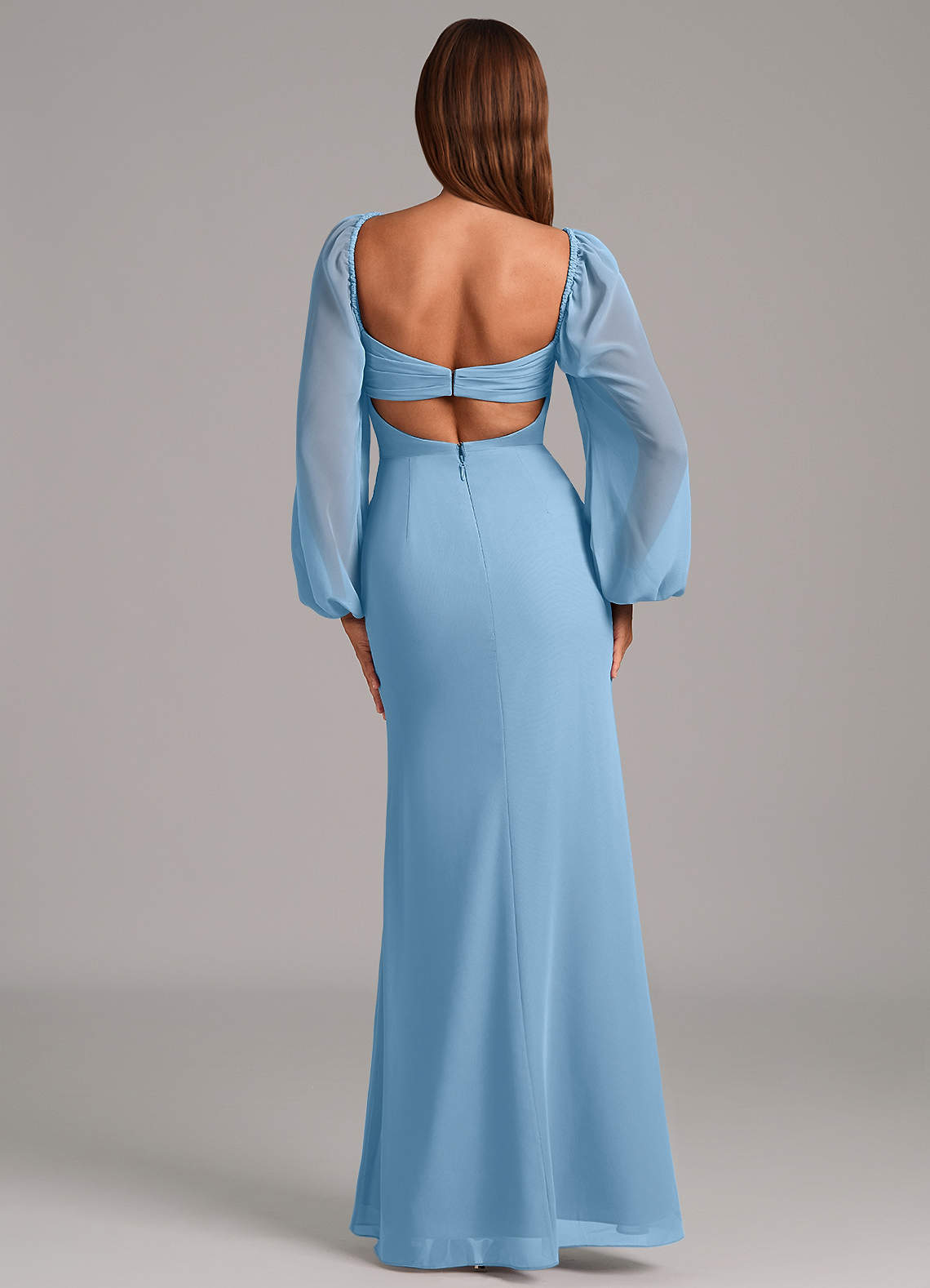 Brixley Mermaid Sweetheart Chiffon Bridesmaid Dress in Steel Blue