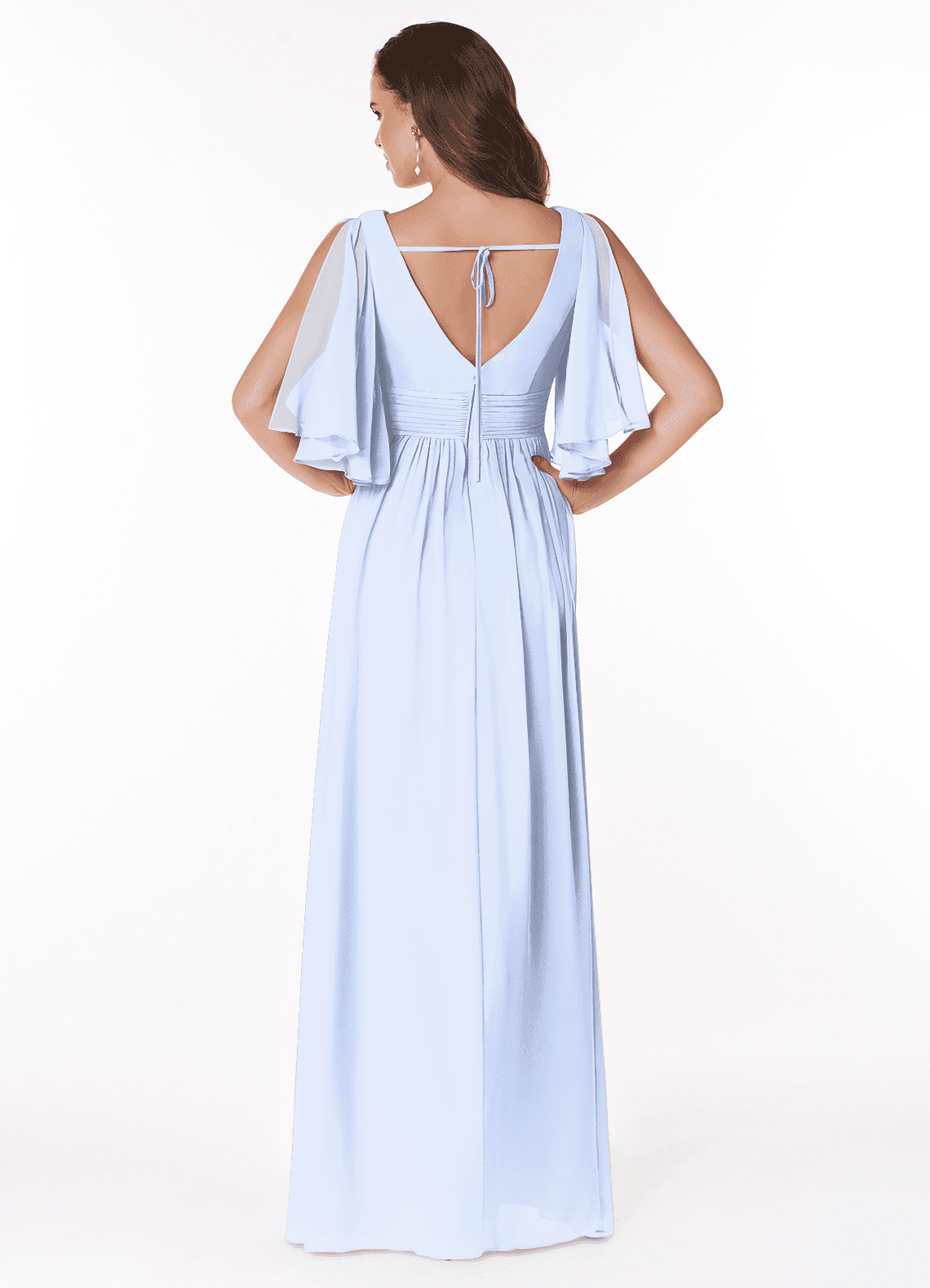 Temeka A-Line V-Neck Chiffon Bridesmaid Dress in Ice