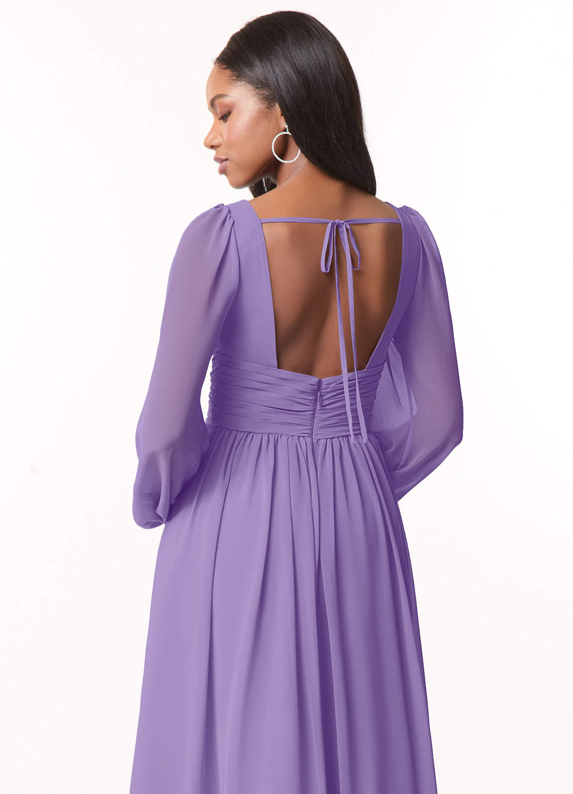 Norah A-Line V-Neck Chiffon Bridesmaid Dress in Tahiti