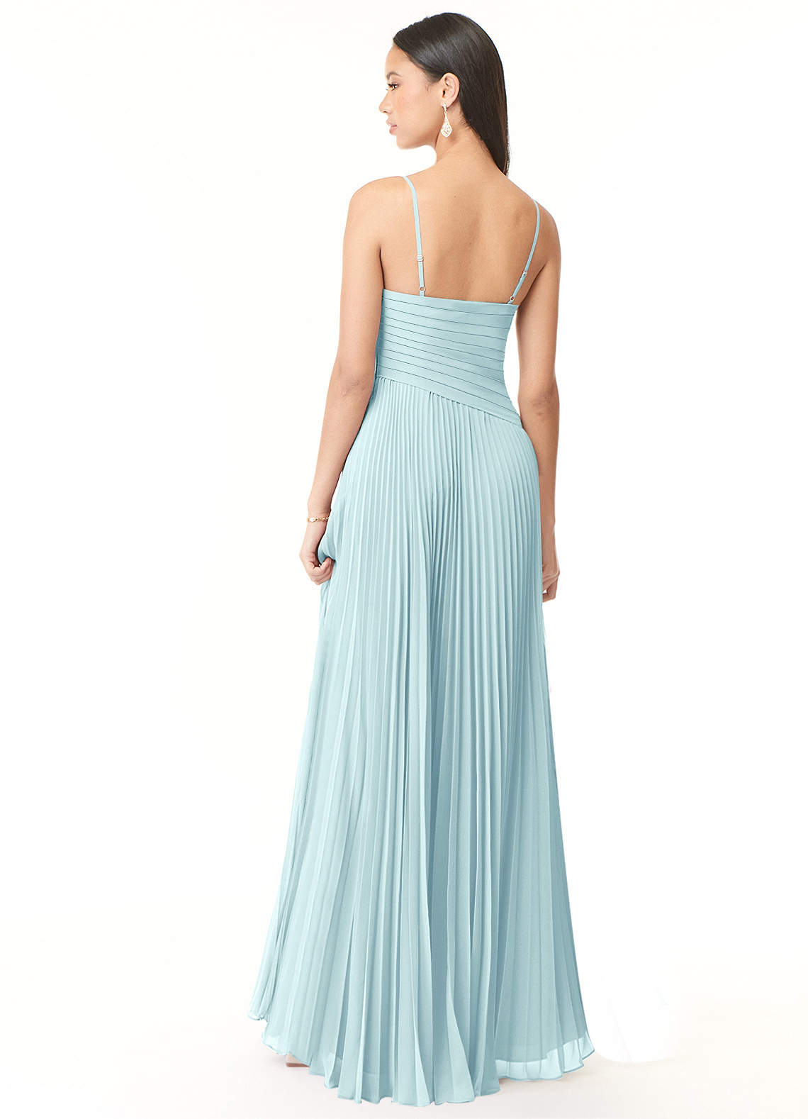 Vini A-Line V-Neck Chiffon Bridesmaid Dress in Sea Glass