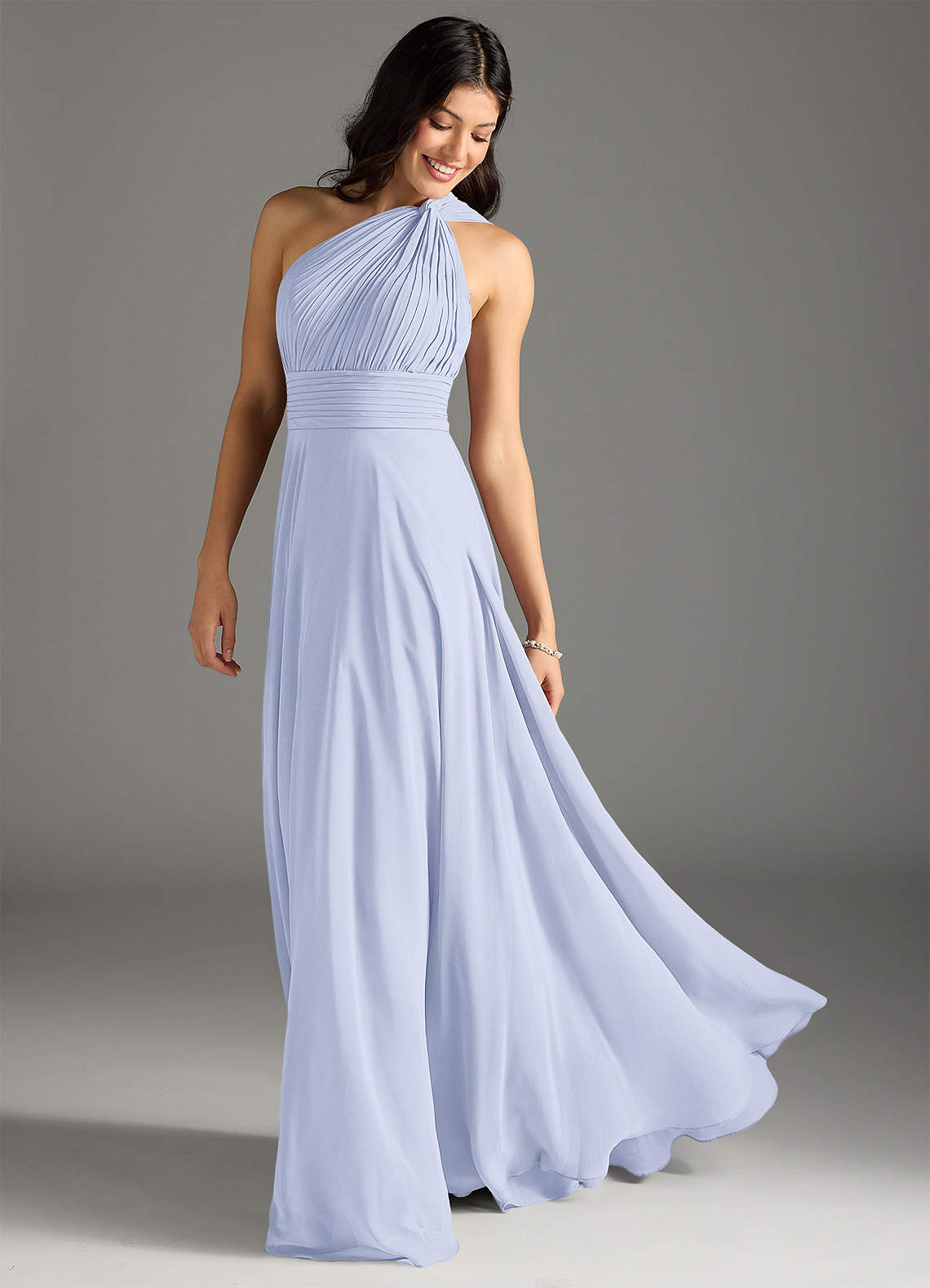 Charlize A-Line One-Shoulder Chiffon Bridesmaid Dress in Lavender